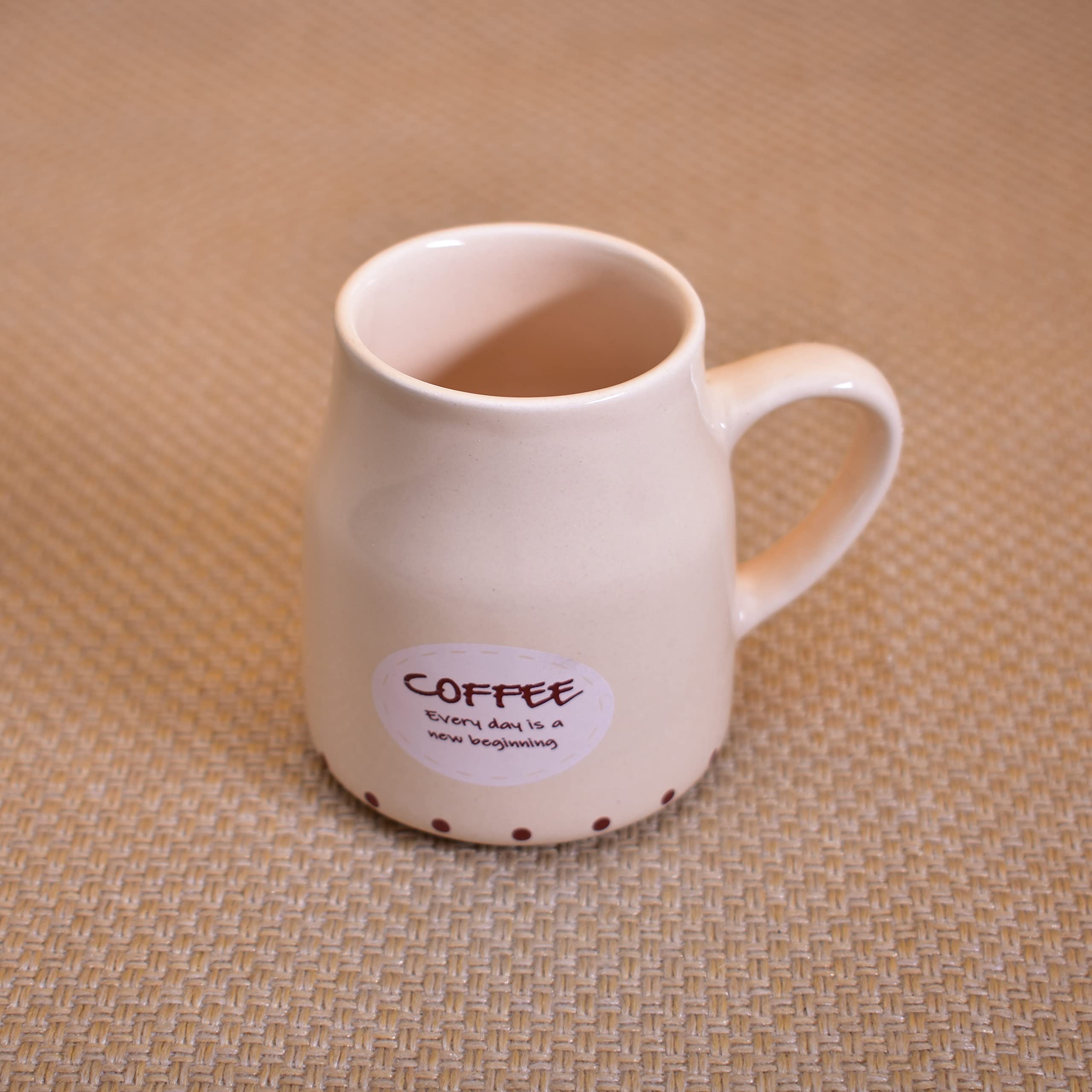 Kunhar Ceramic Tea Cups, Coffee Cups - 6 Pieces, Wheat, 160 Ml - Image 4