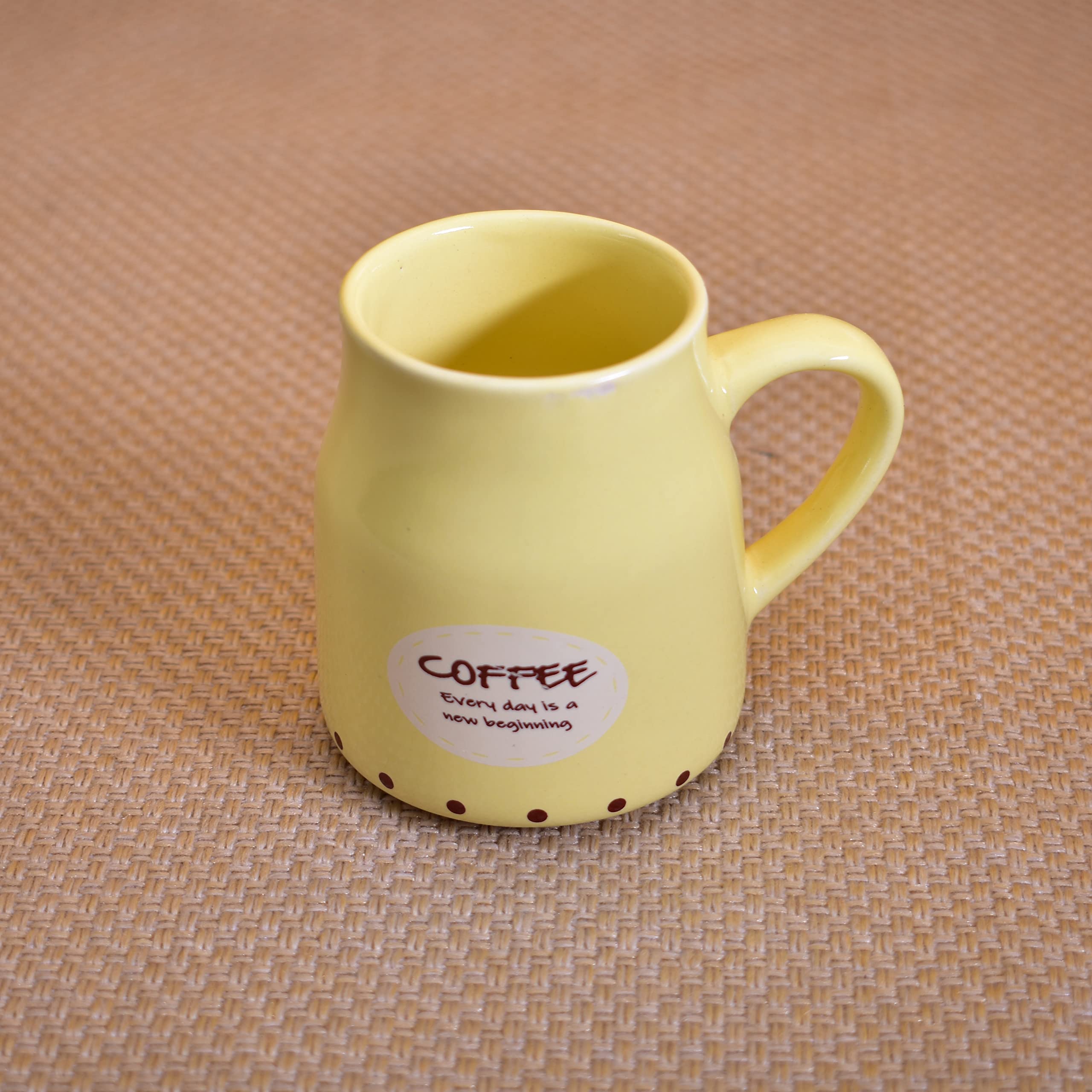 Kunhar Ceramic Tea Cups, Coffee Cups - 6 Pieces, Yellow, 160 Ml - Image 4