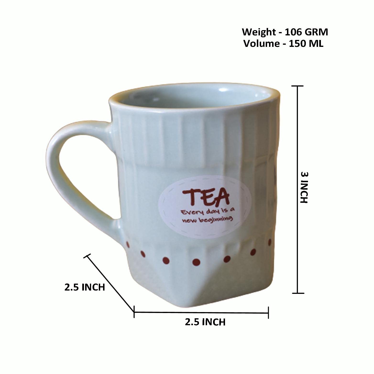 Kunhar Ceramic Multicolor Tea Cup, Frontier Design Tea Cup, Coffee Mug, Milk Mug (150 Ml Set of 6) - Image 2