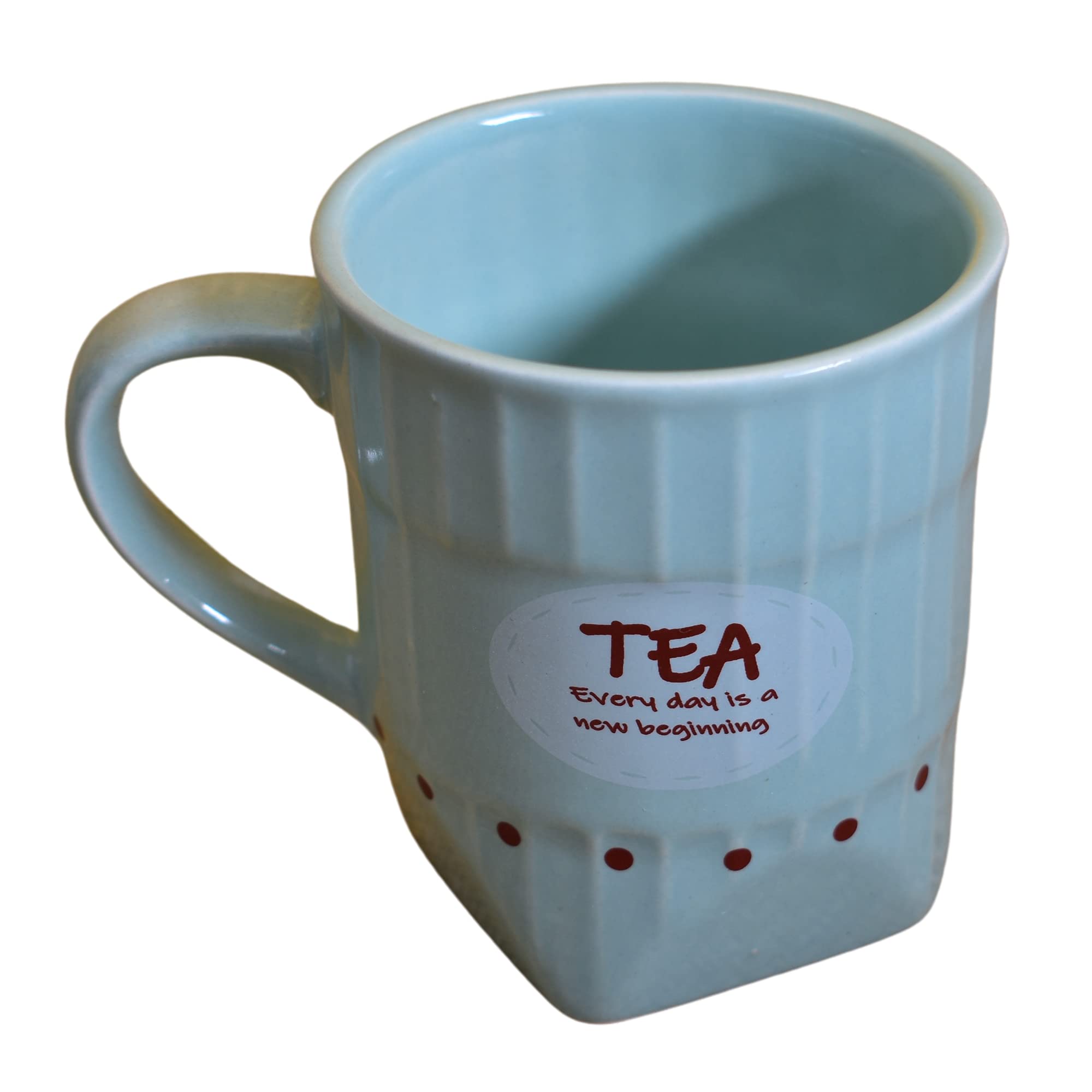 Kunhar Ceramic Tea Cups, Coffee Cups - 6 Pieces, Blue Hosta, 150 ml - Image 3