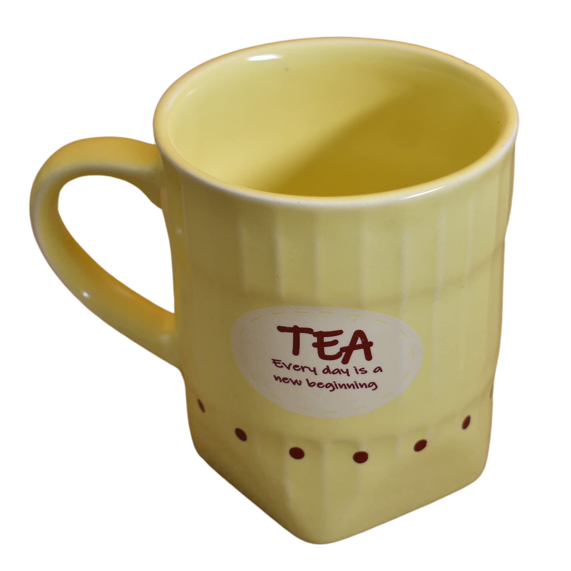Kunhar Ceramic Tea Cups, Coffee Cups - 6 Pieces, Yellow, 150 ml - Image 3