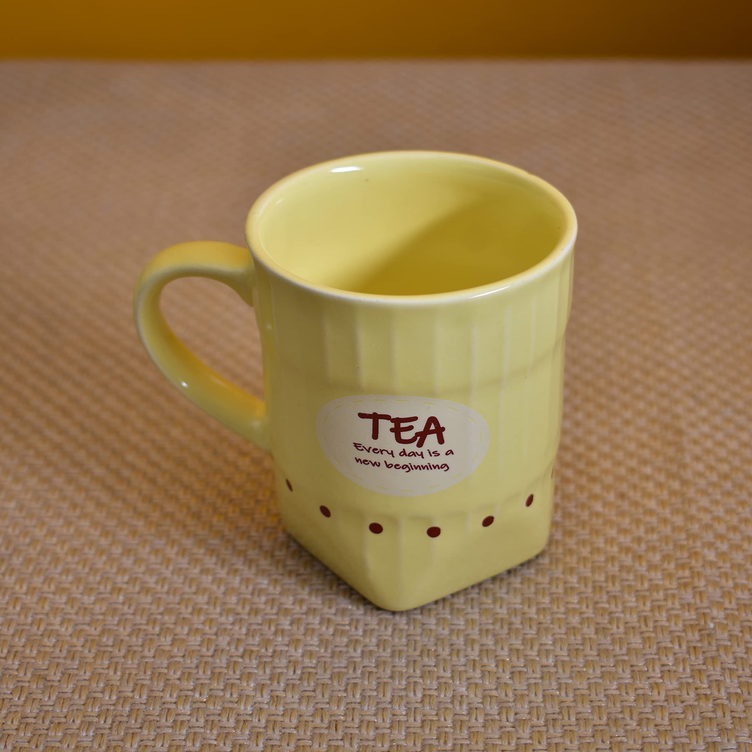 Kunhar Ceramic Tea Cups, Coffee Cups - 6 Pieces, Yellow, 150 ml - Image 4
