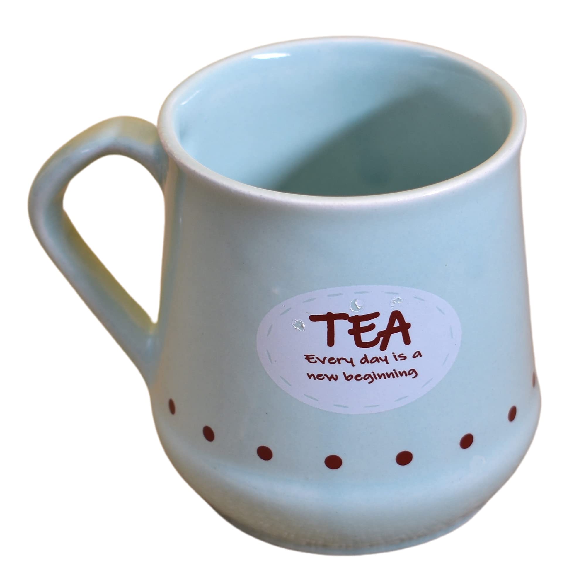 Kunhar Ceramic Tea Cups, Coffee Cups - 6 Pieces, Blue Hosta, 180 Ml - Image 3
