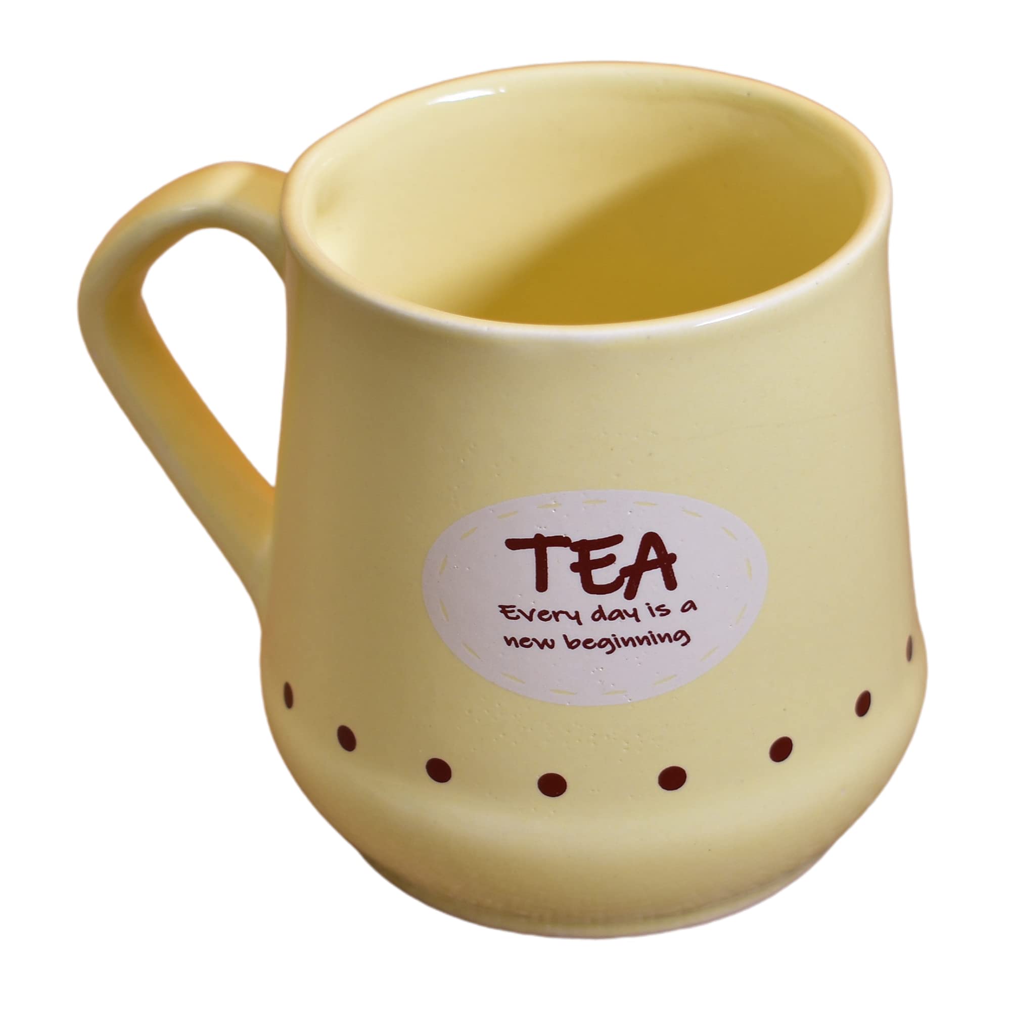 Kunhar Ceramic Tea Cups, Coffee Cups - 6 Pieces, Yellow, 180 Ml - Image 3