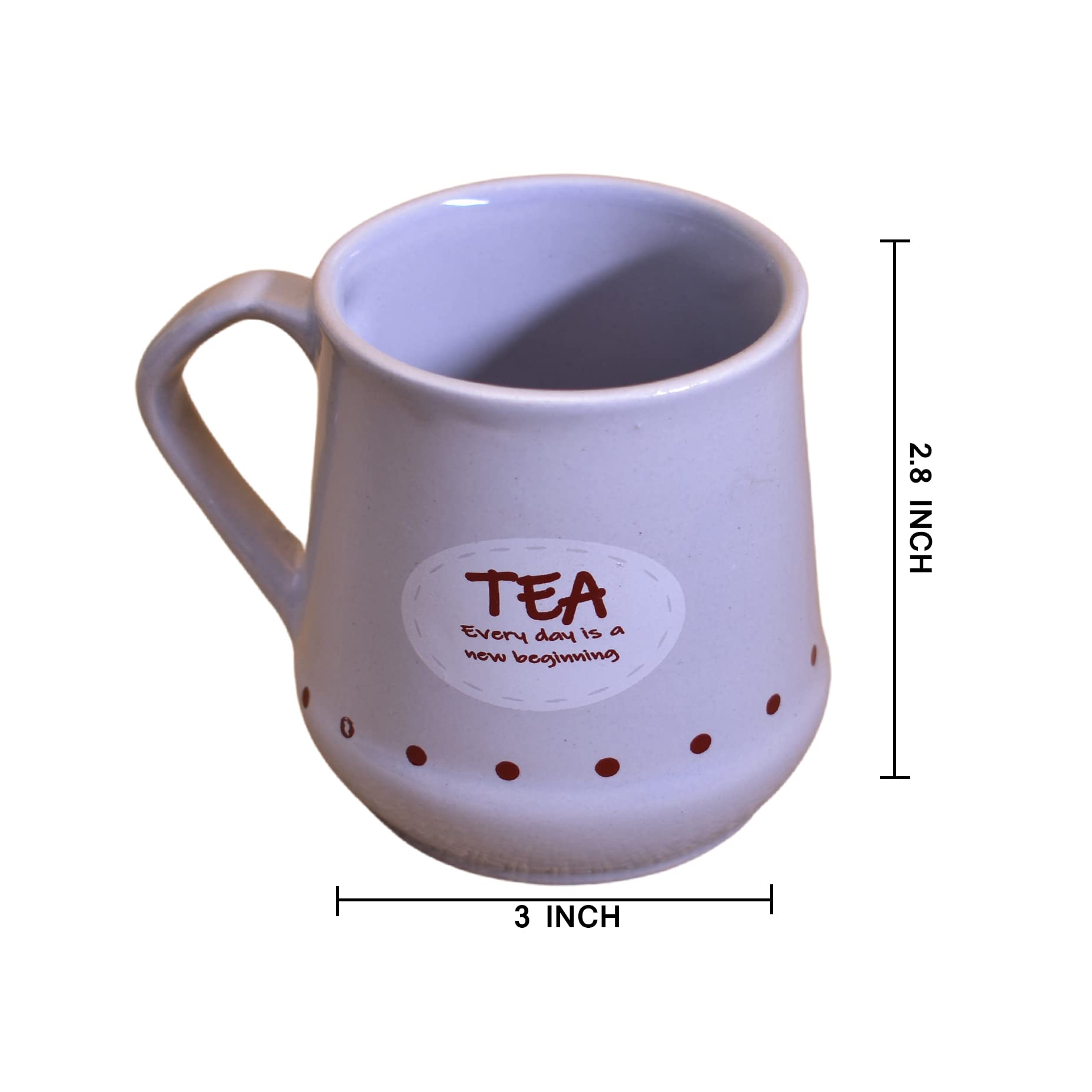 Kunhar Ceramic Tea Cups, Coffee Cups - 6 Pieces, Rock Blue, 180 Ml - Image 2