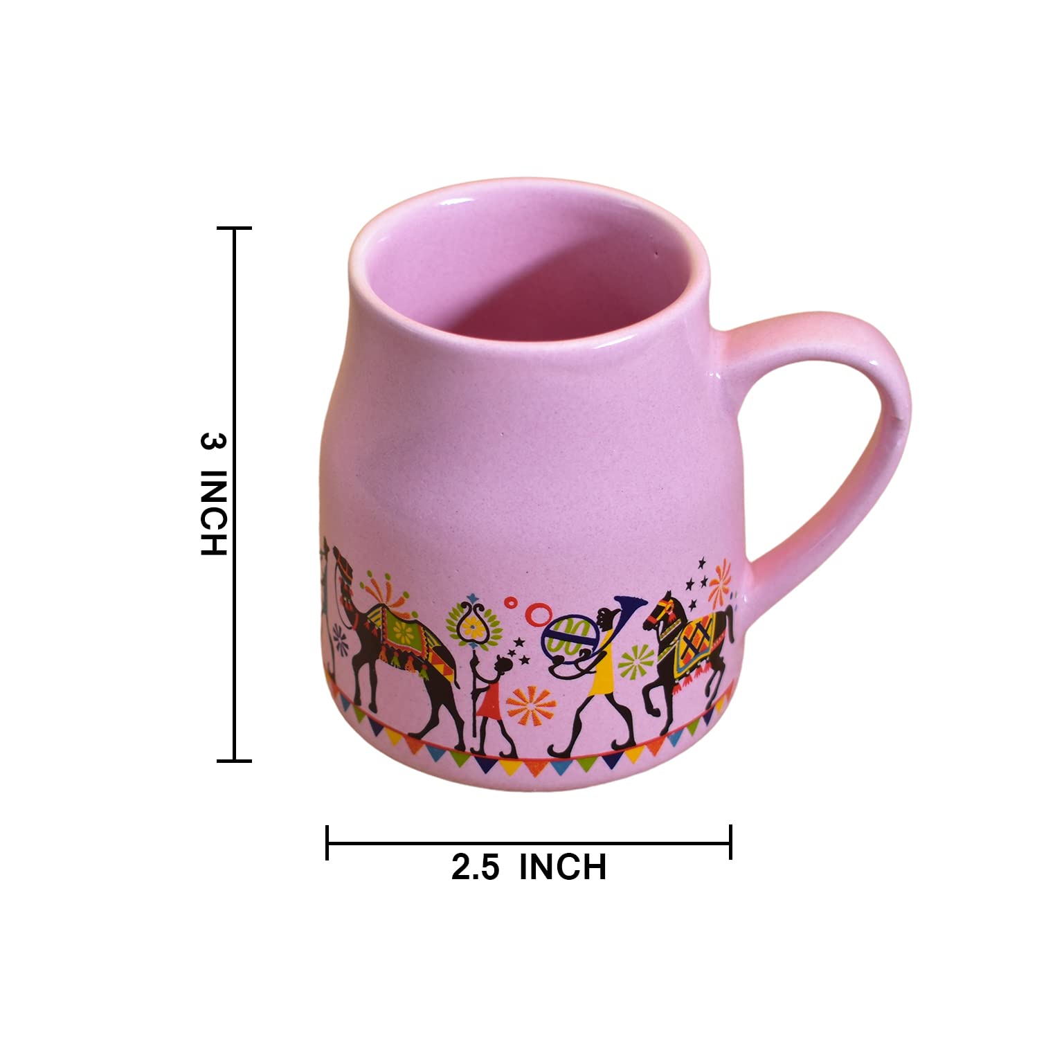 Kunhar Ceramic Tea Cups, Coffee Cups - 6 Pieces, Pastel Violet, 160 Ml - Image 2
