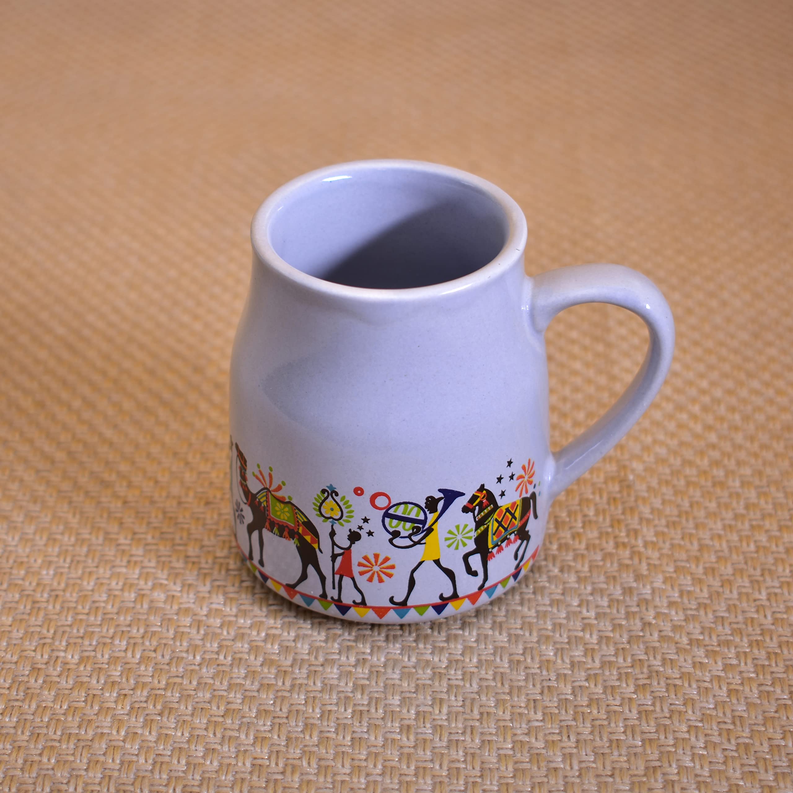 Kunhar Ceramic Tea Cups, Coffee Cups - 6 Pieces, Rock Blue, 160 Ml - Image 4
