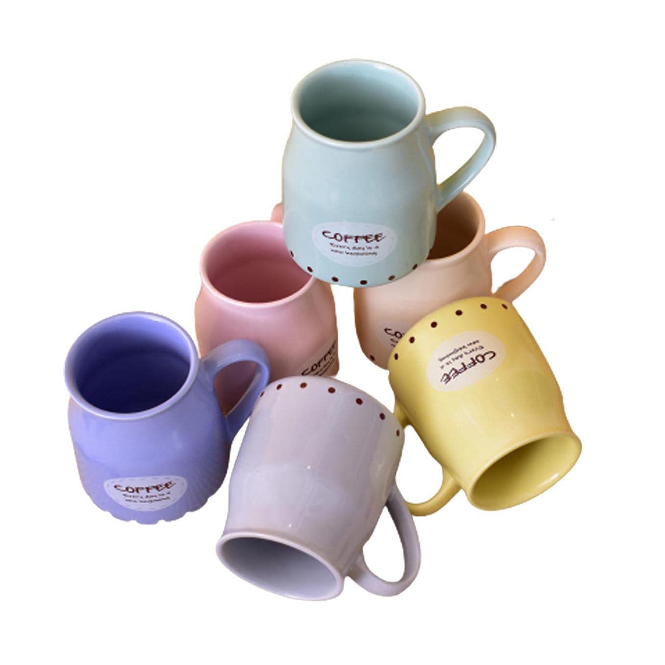 Kunhar Ceramic Multicolor Can Shape Tea Cup, Coffee Mug, Milk Mug (160 Ml Set of 6) - Image 3