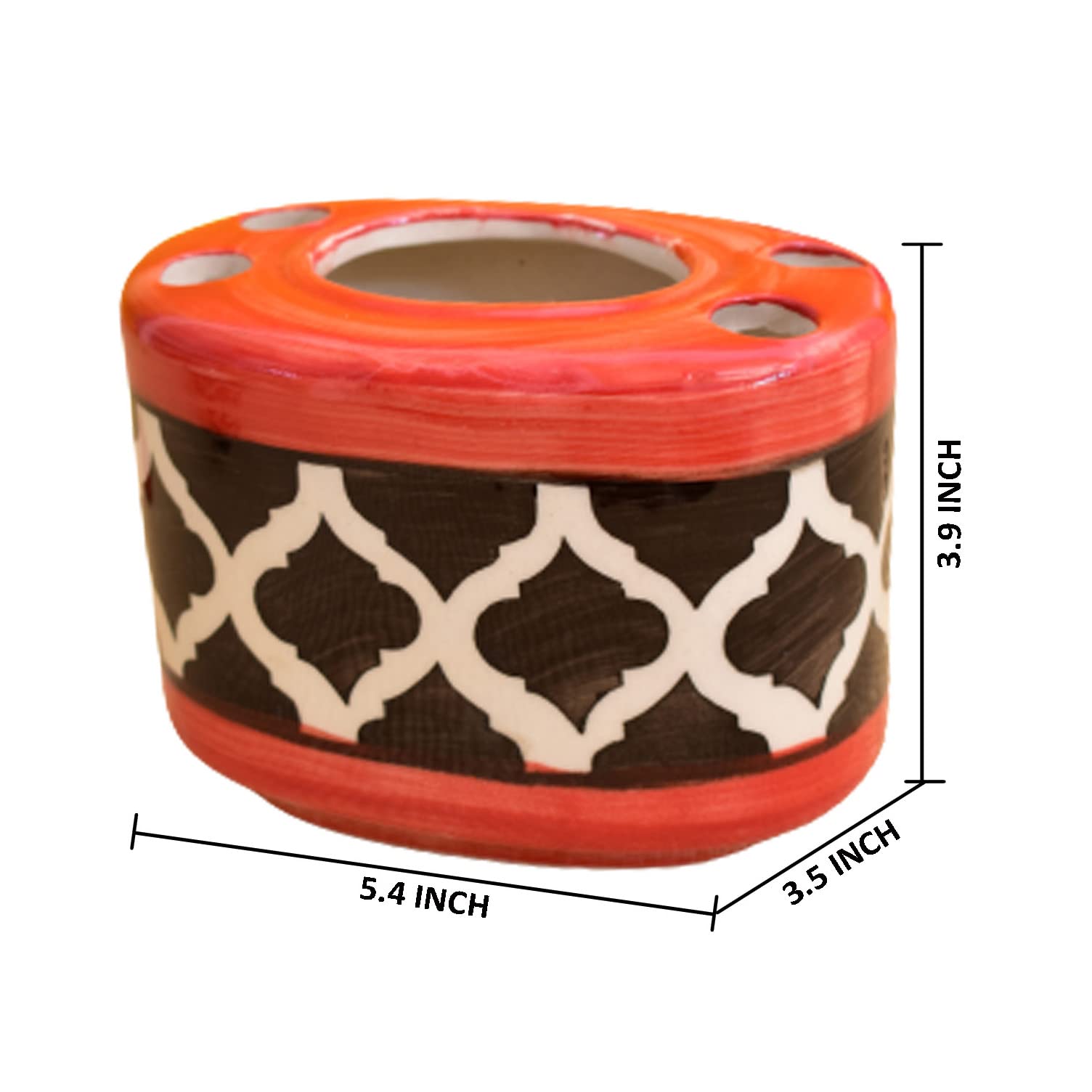 KunhaR Ceramic Toothbrush Holder Stand for Bathroom - Color Red - Image 2