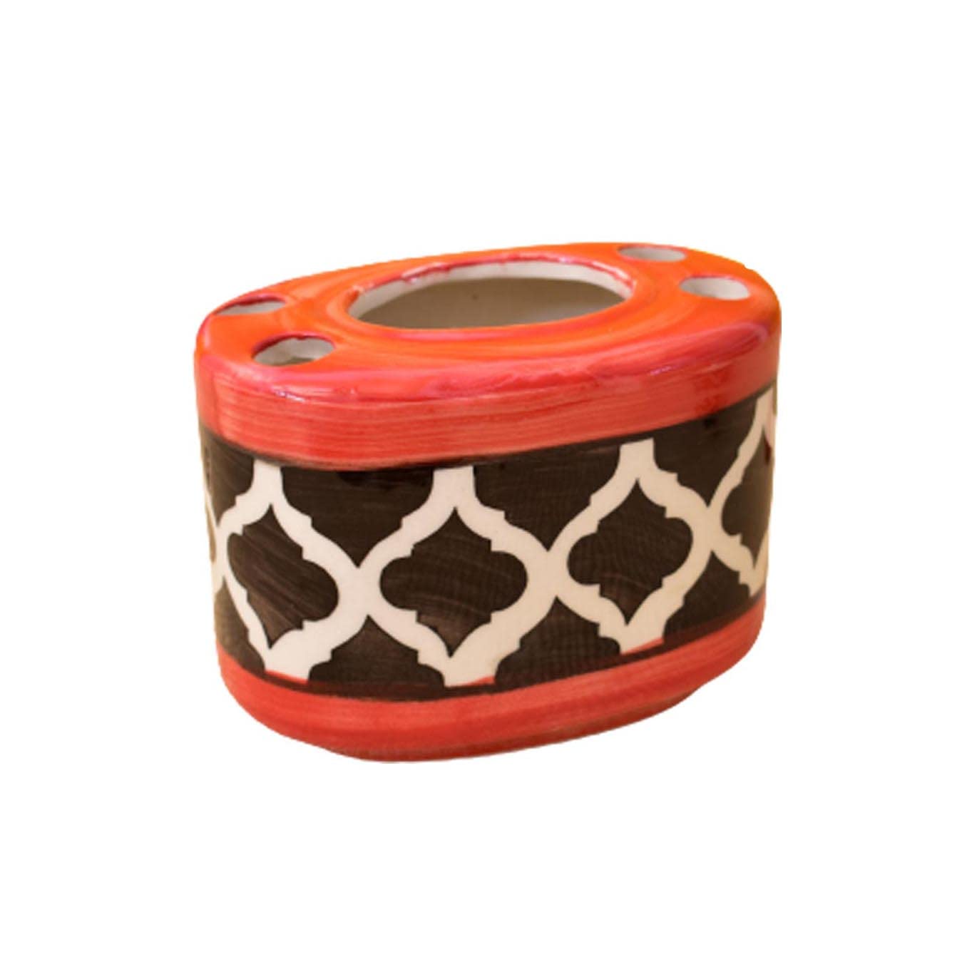 KunhaR Ceramic Toothbrush Holder Stand for Bathroom,2 Pieces, Red Black - Image 4