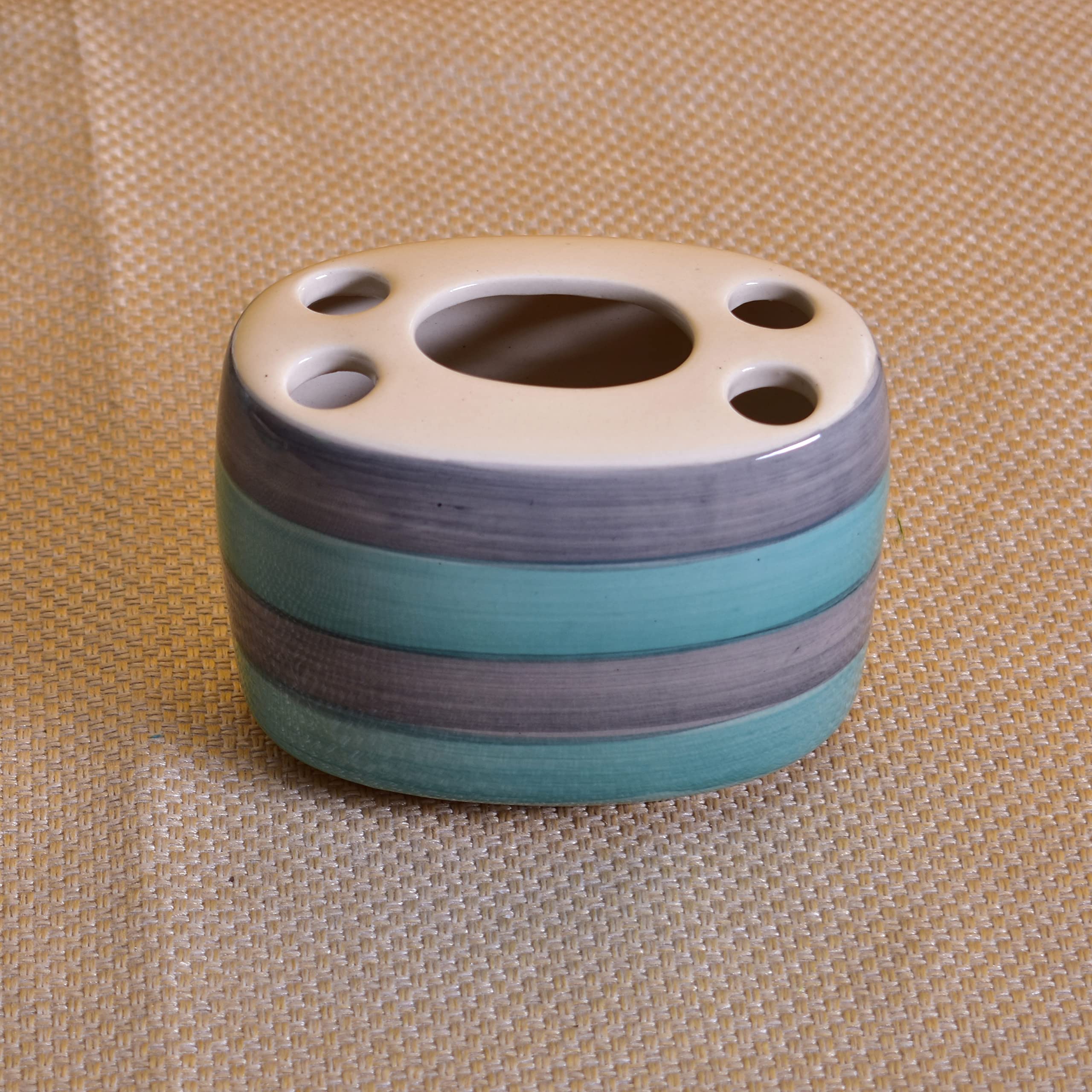 KunhaR Ceramic Toothbrush Holder Stand for Bathroom,2 Pieces, Moonstone Blue - Image 3