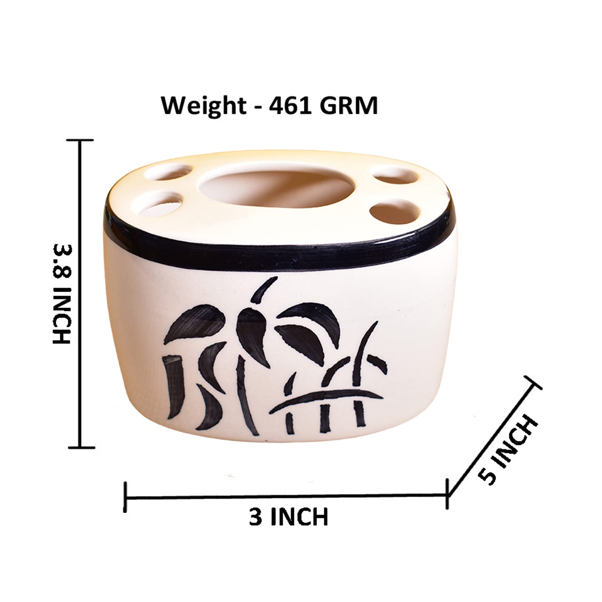 KunhaR Ceramic Toothbrush Holder Stand for Bathroom,2 Pieces, White Tree - Image 2