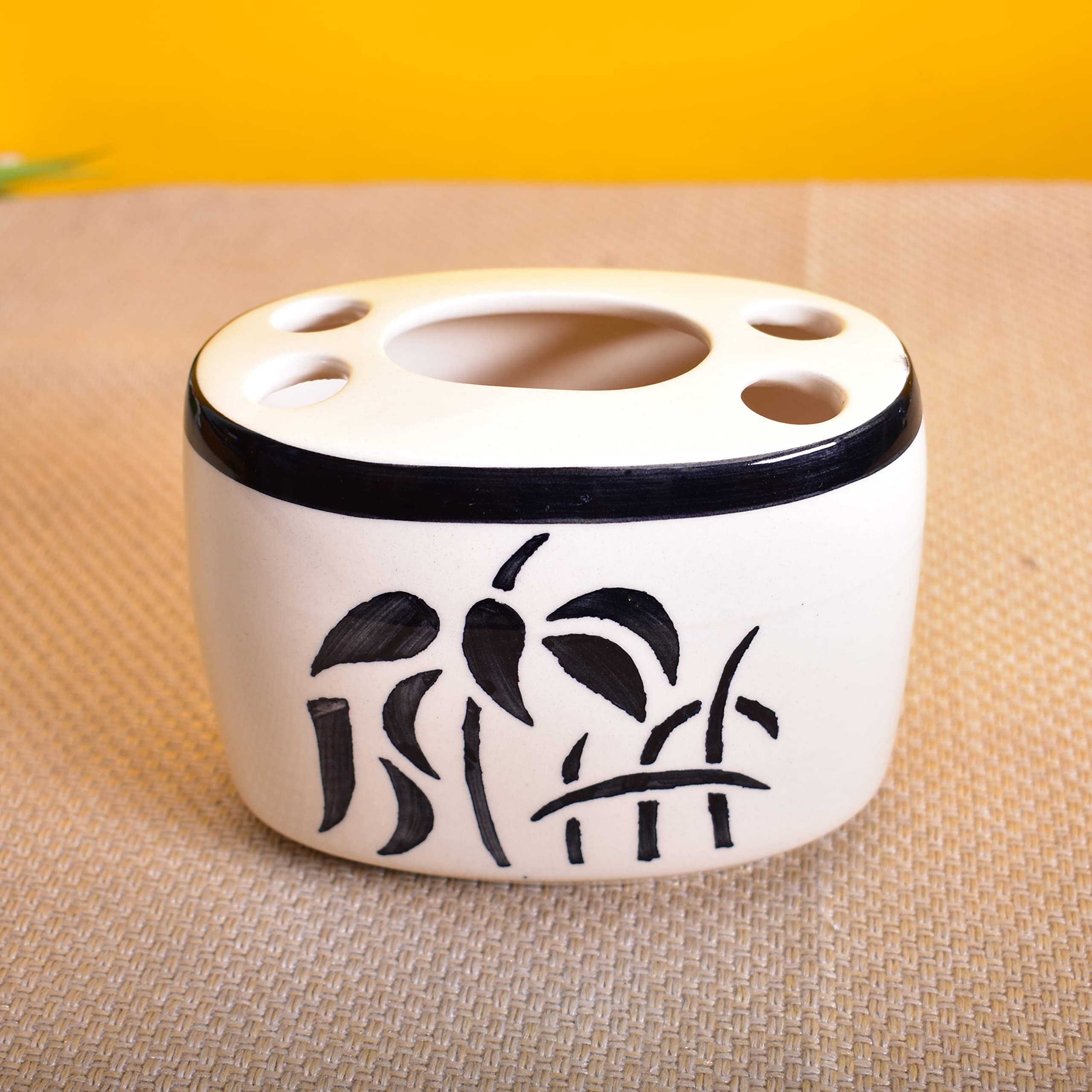 KunhaR Ceramic Toothbrush Holder Stand for Bathroom,2 Pieces, White Tree - Image 3