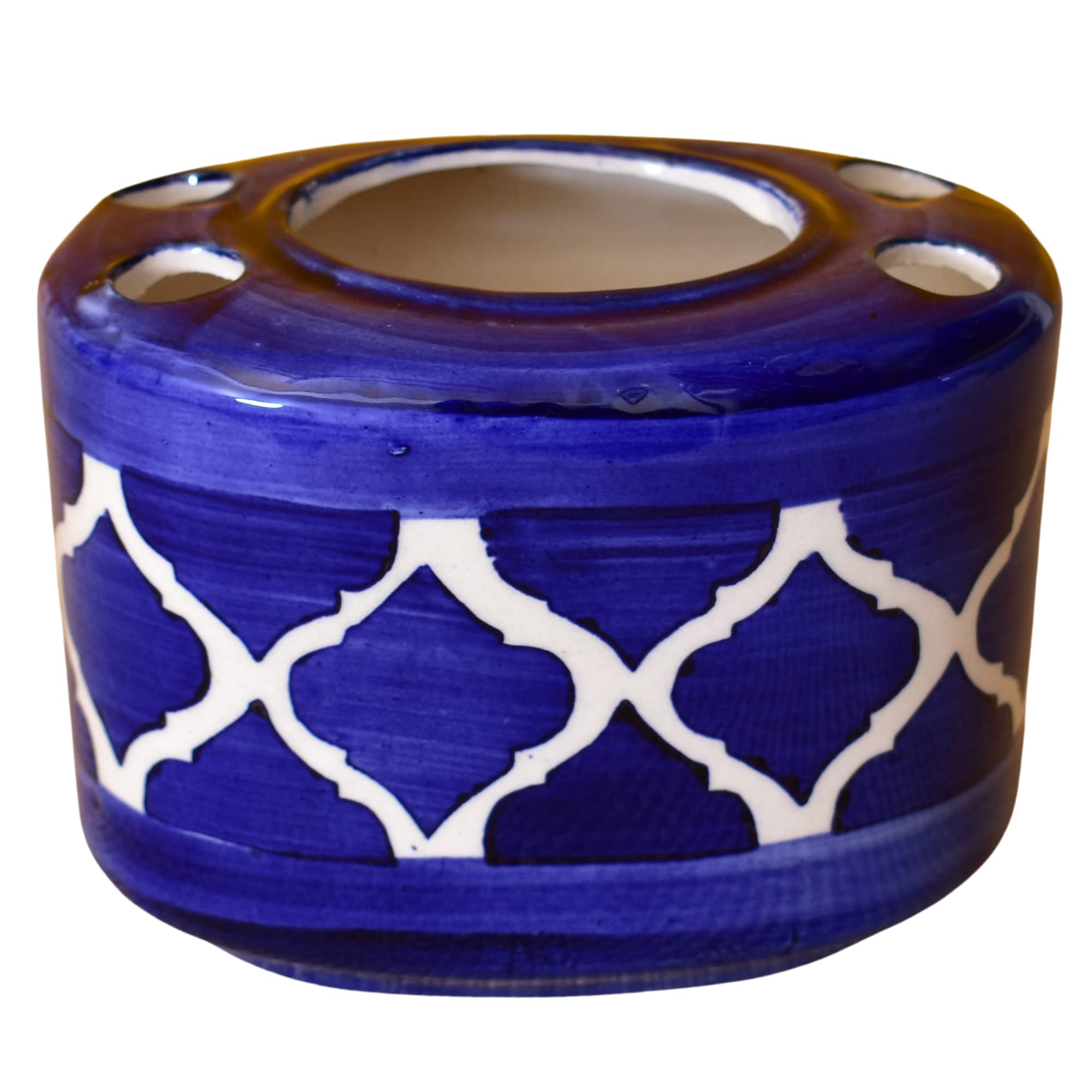 KunhaR Ceramic Toothbrush Holder Stand for Bathroom,2 Pieces, Blue Chidi - Image 5