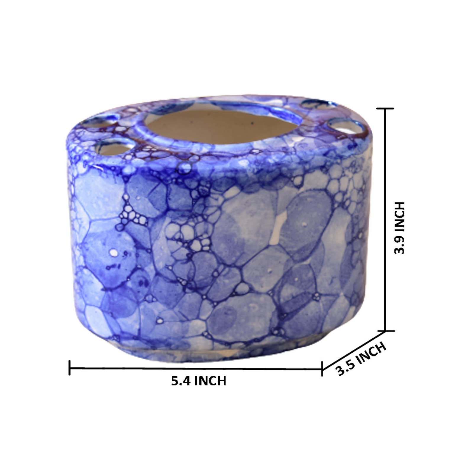 KunhaR Ceramic Toothbrush Holder Stand for Bathroom,2 Pieces, Blue Luster - Image 2