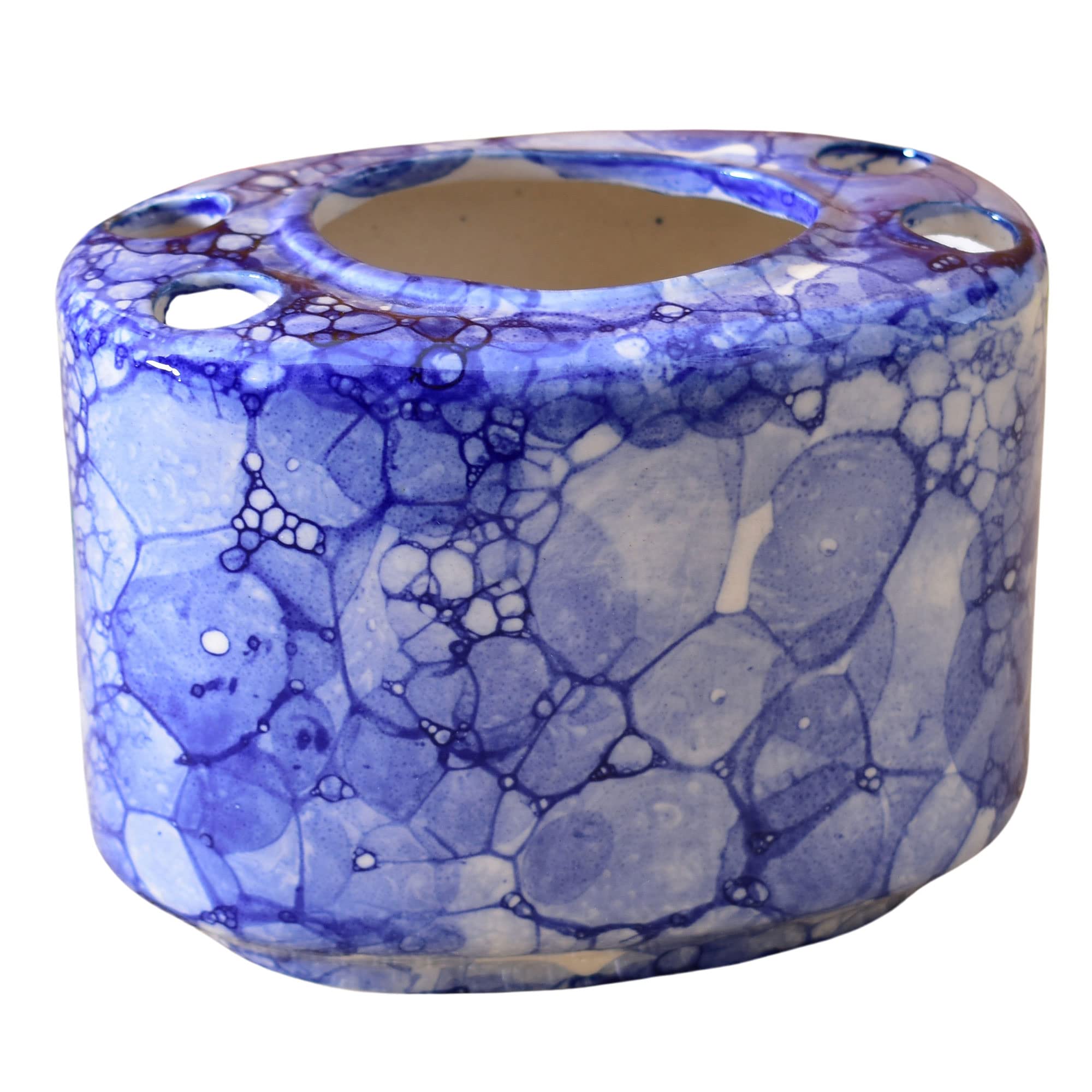 KunhaR Ceramic Toothbrush Holder Stand for Bathroom,2 Pieces, Blue Luster - Image 4
