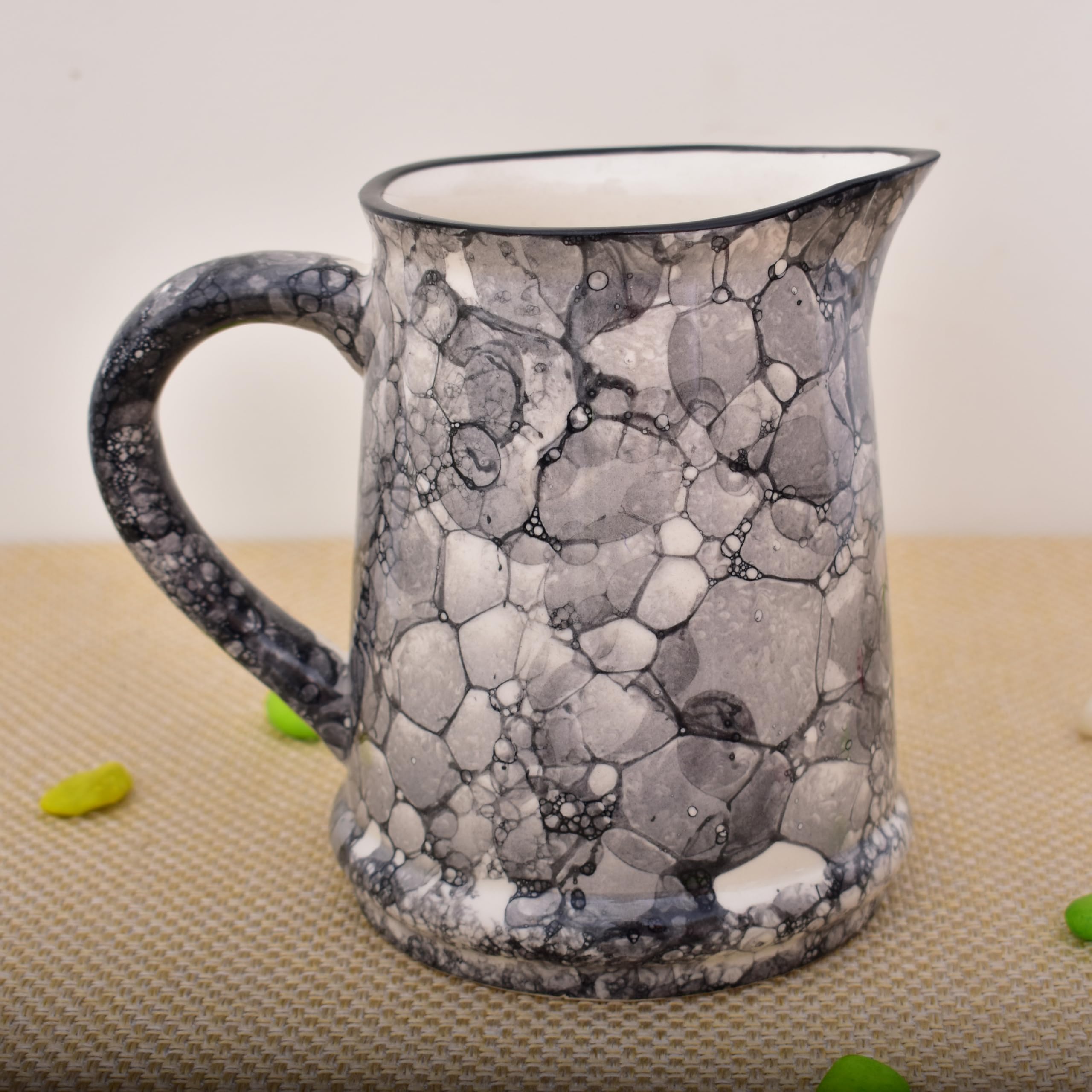 KunhaR Ceramic Water Jug, Ceramic Picher, 1750 Ml, Black Luster - Image 3