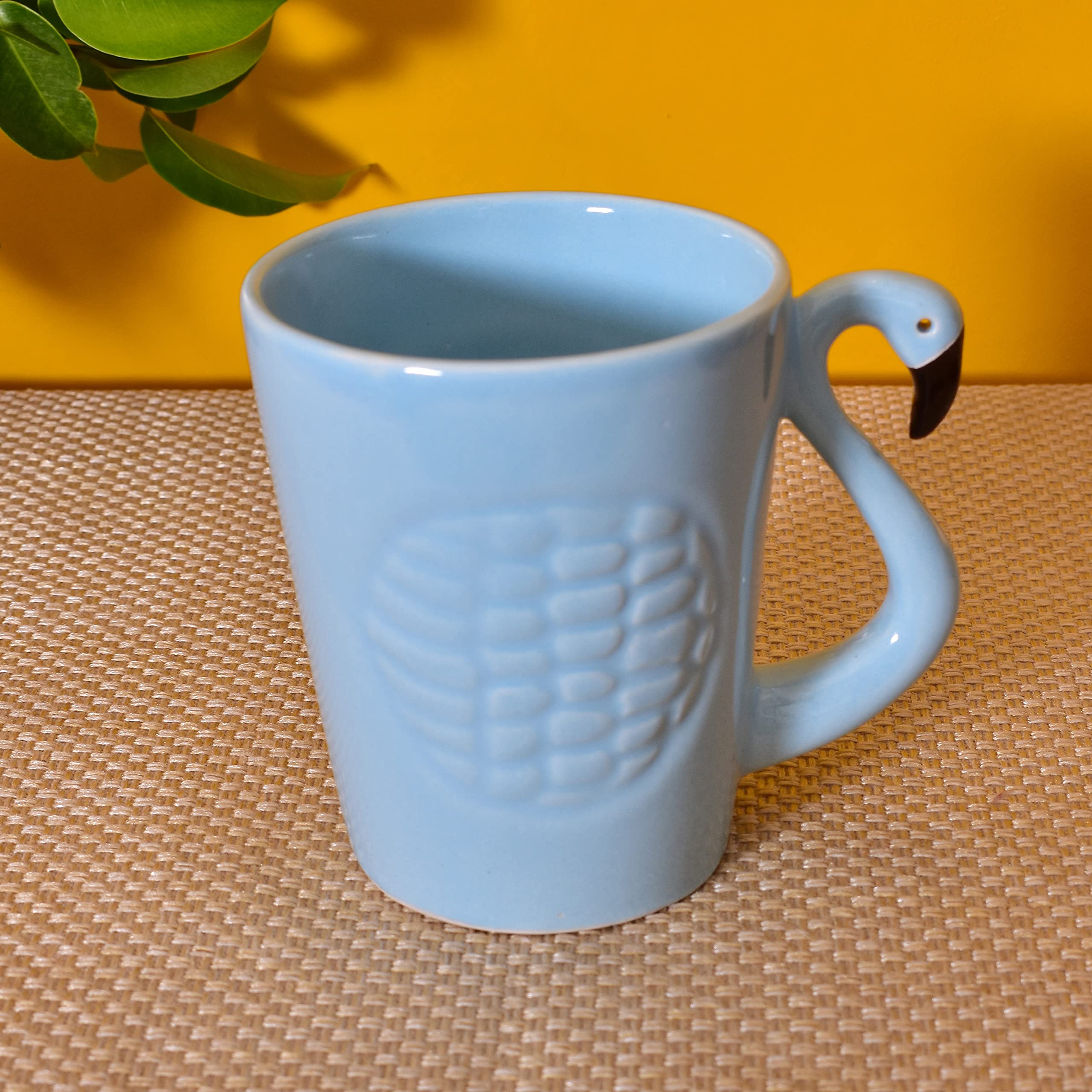 Kunhar Ceramic Milk Mugs, Coffee Mugs - 4 Pieces, Light Grey Blue, 300ml - Image 3