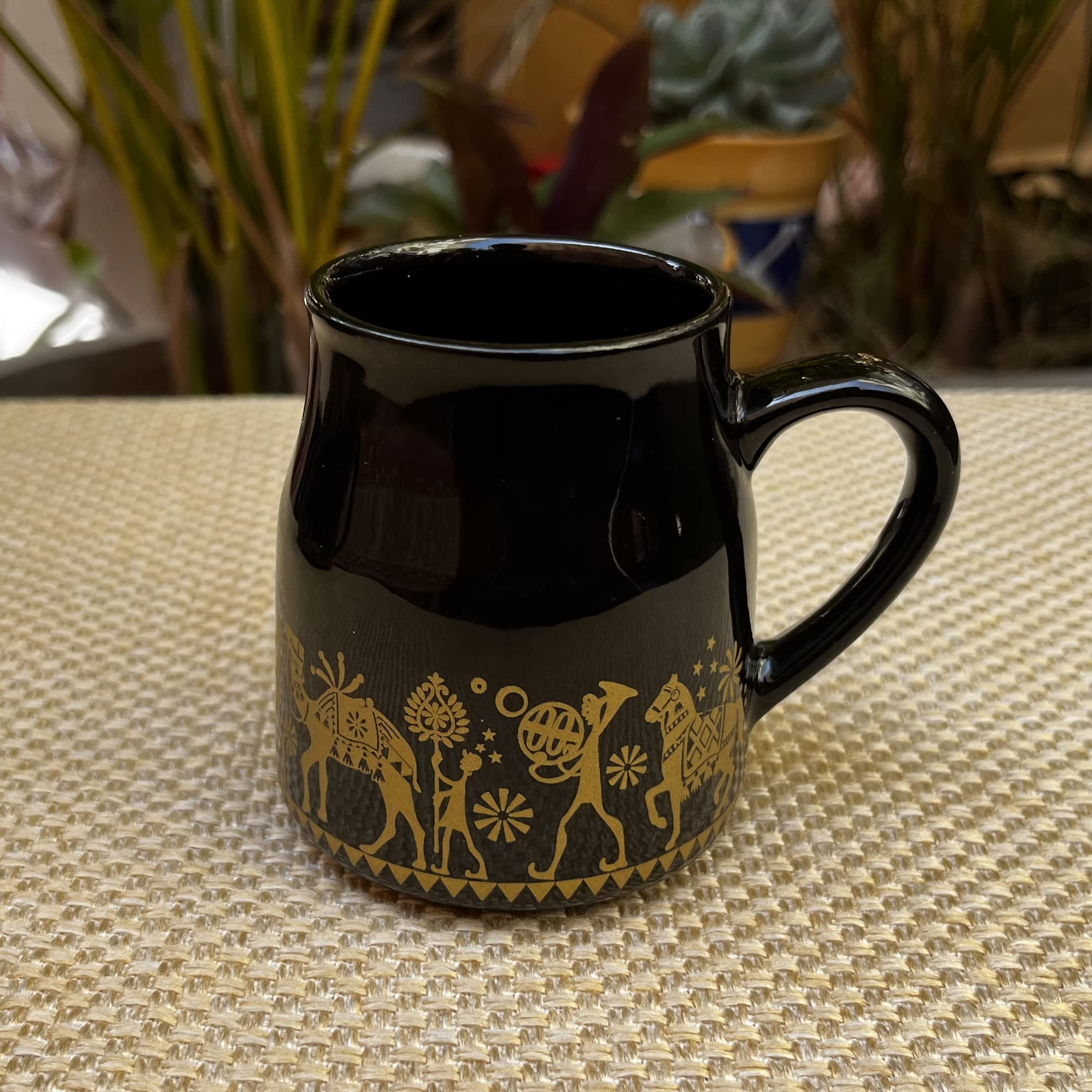 Kunhar Ceramic Morning Set, Black Shine (6 Cups and 1 Teapot) - Image 3