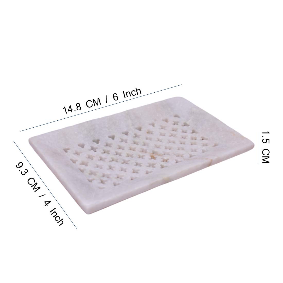 KunhaR Natural Marble Soap Dish Premium Handcrafted Holder for Bathroom, Tub & Wash Basin - Image 2