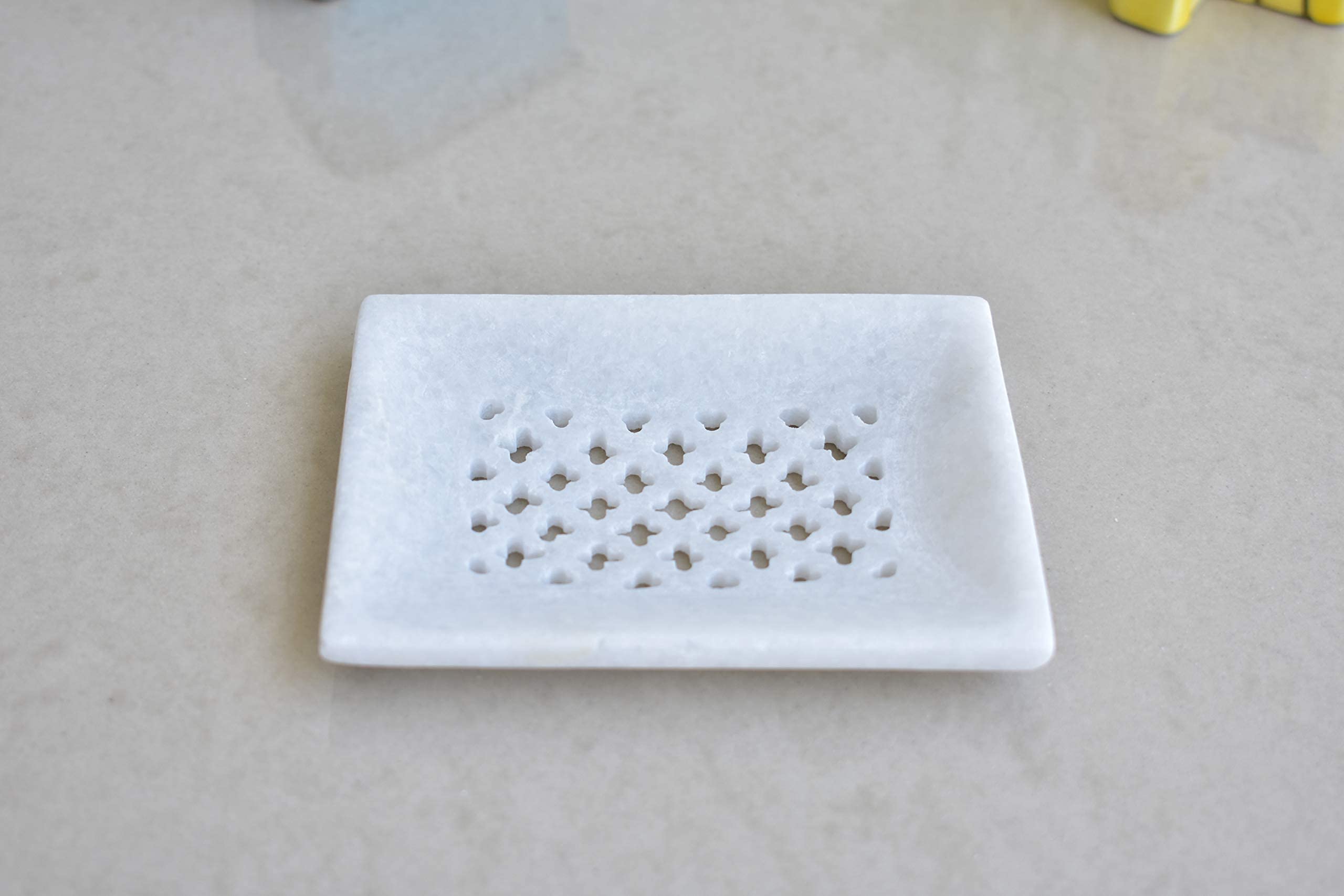 Kunhar Natural White Marble Soap Dish Holder – Set of 1 | Handcrafted Stone Soap Tray for Bathroom, Sink & Shower | Standard Size - Image 4