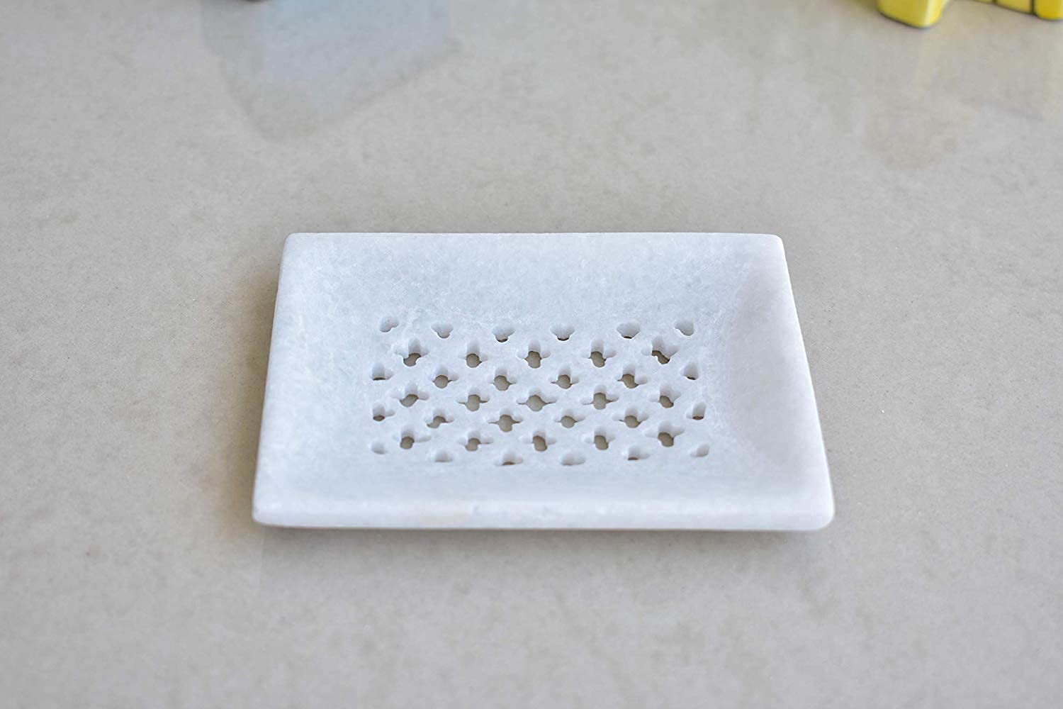 KunhaR White Marble Soap Dish Set of 2 | Handcrafted Stone Tray for Bathroom, Sink & Shower - Image 6