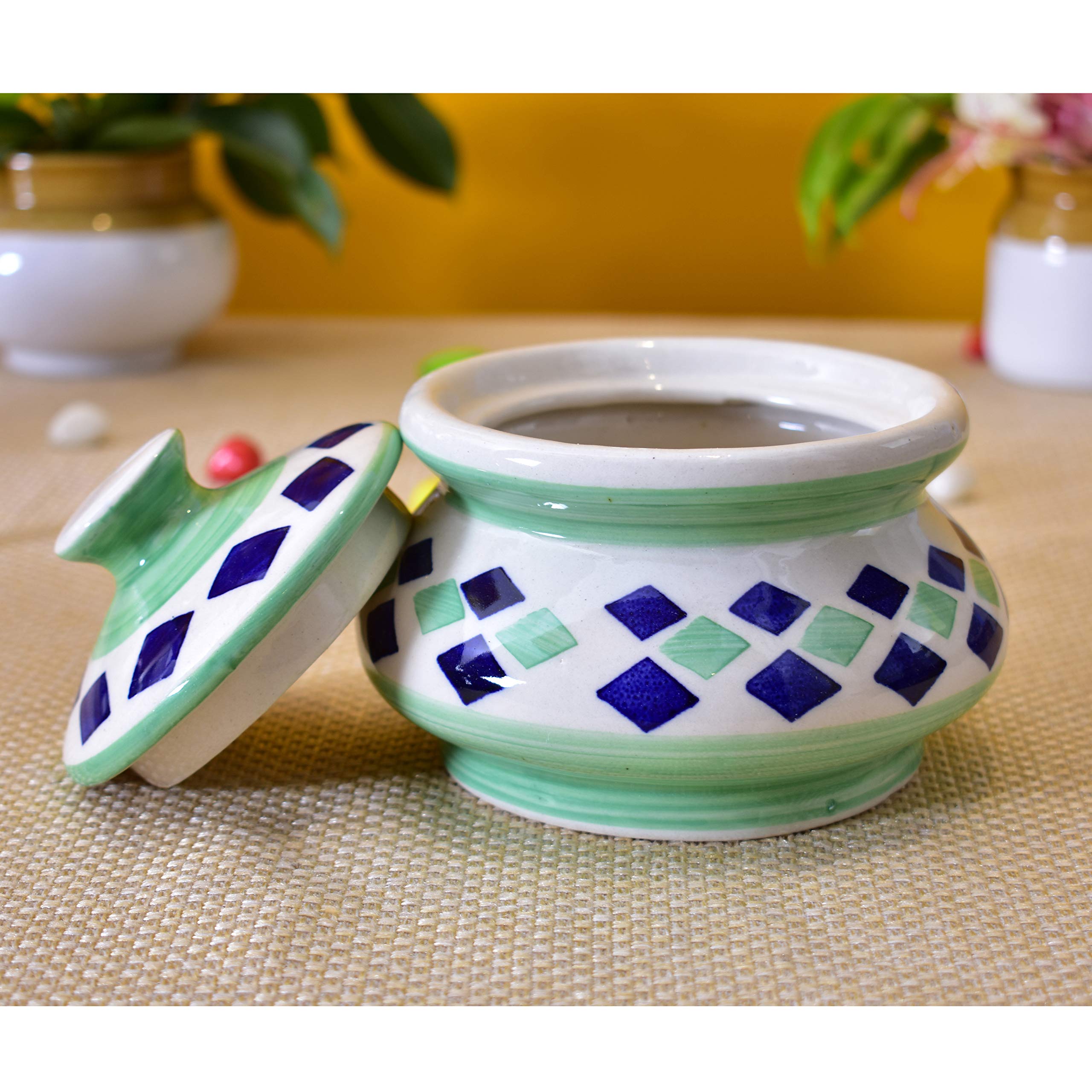 Kunhar Ceramic Handi 1200 Ml, Green - Image 4