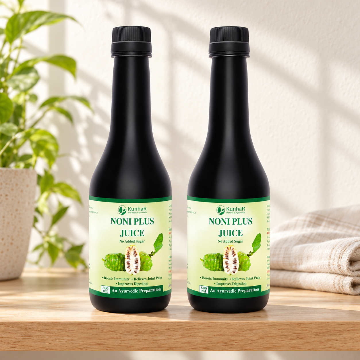 KunhaR Noni Plus Juice – 500ml | Herbal Health Tonic for Immunity, Digestion & Detox | Enriched with Natural Antioxidants | No Added Sugar (Pack of 2) - Image 5