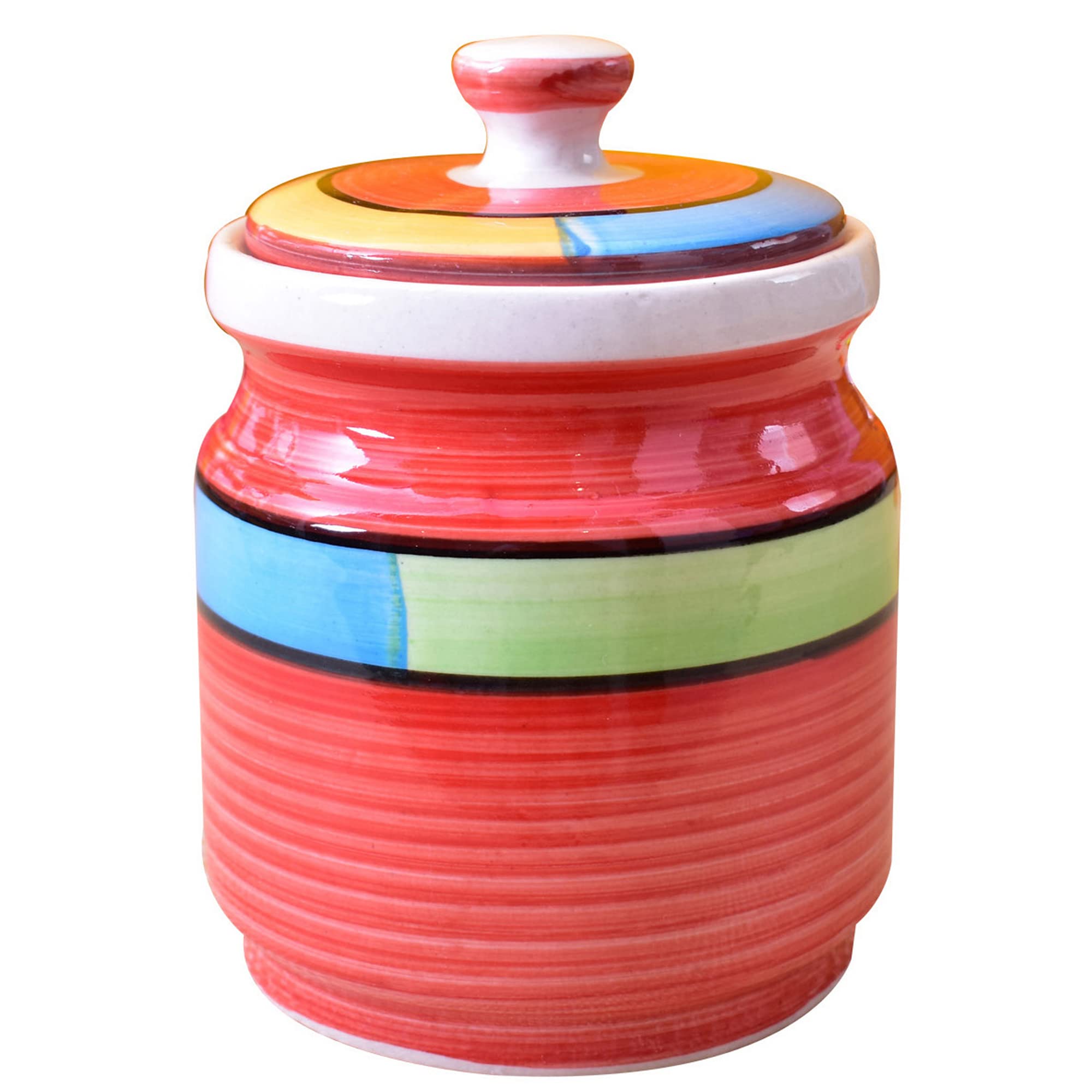 Kunhar Ceramic Jars (1000 ML) – Handcrafted Multipurpose Barni with Lid for Pickle, Chutney, Spices, Salt, Sugar – Kitchen Storage Containers, Red - Image 4