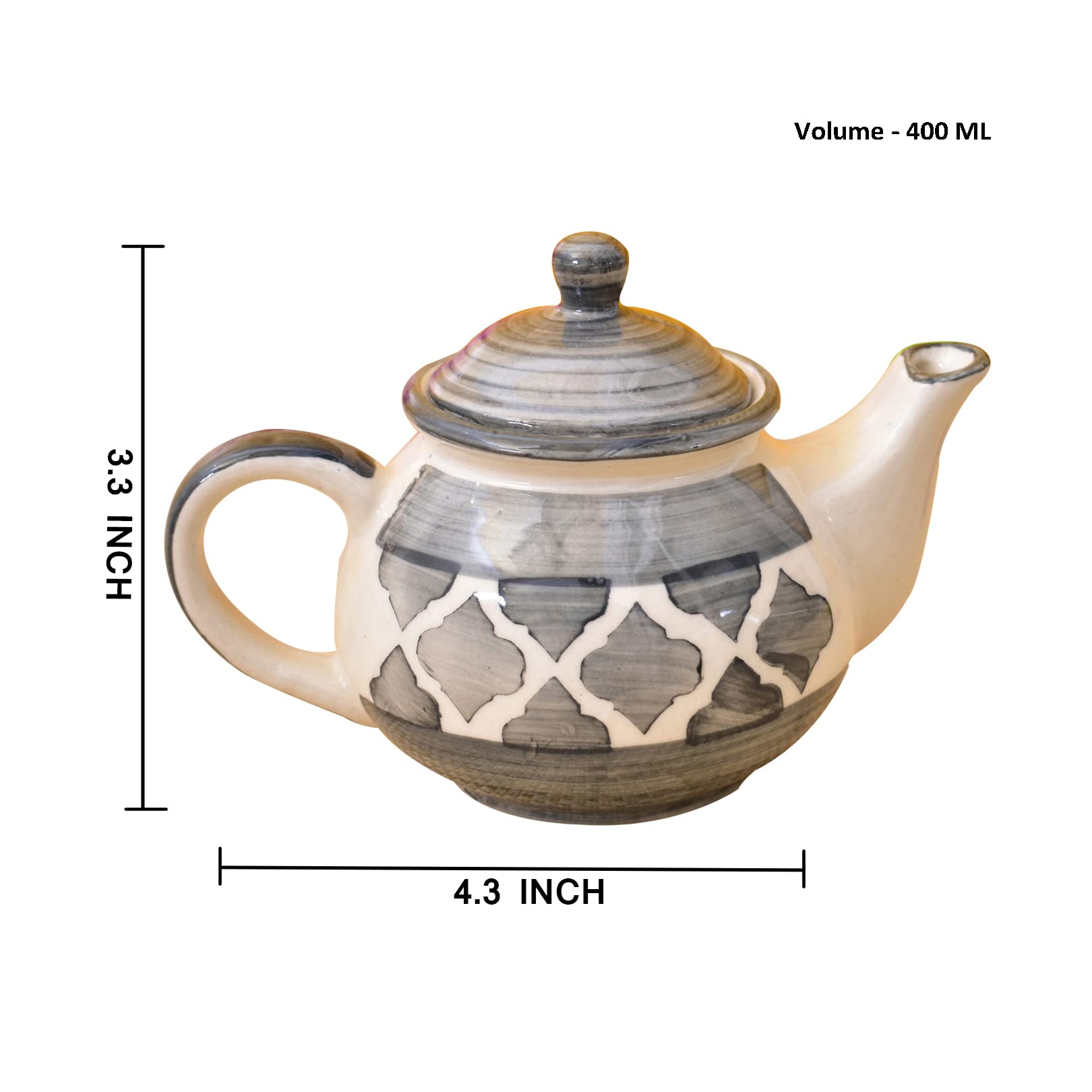 KunhaR Ceramic Teapot - 1 Piece, Gray, 400ml - Image 2