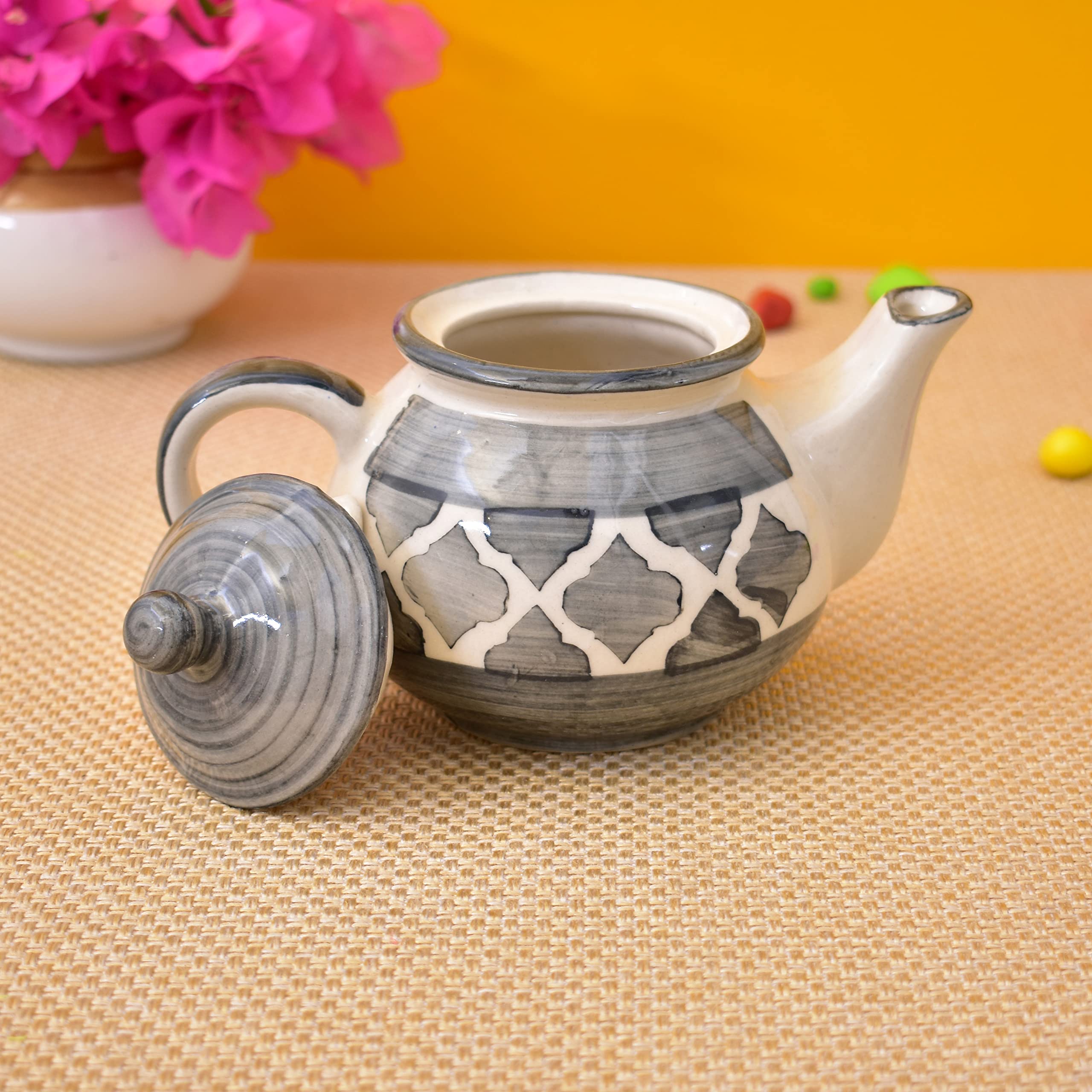 KunhaR Ceramic Teapot - 1 Piece, Gray, 400ml - Image 4