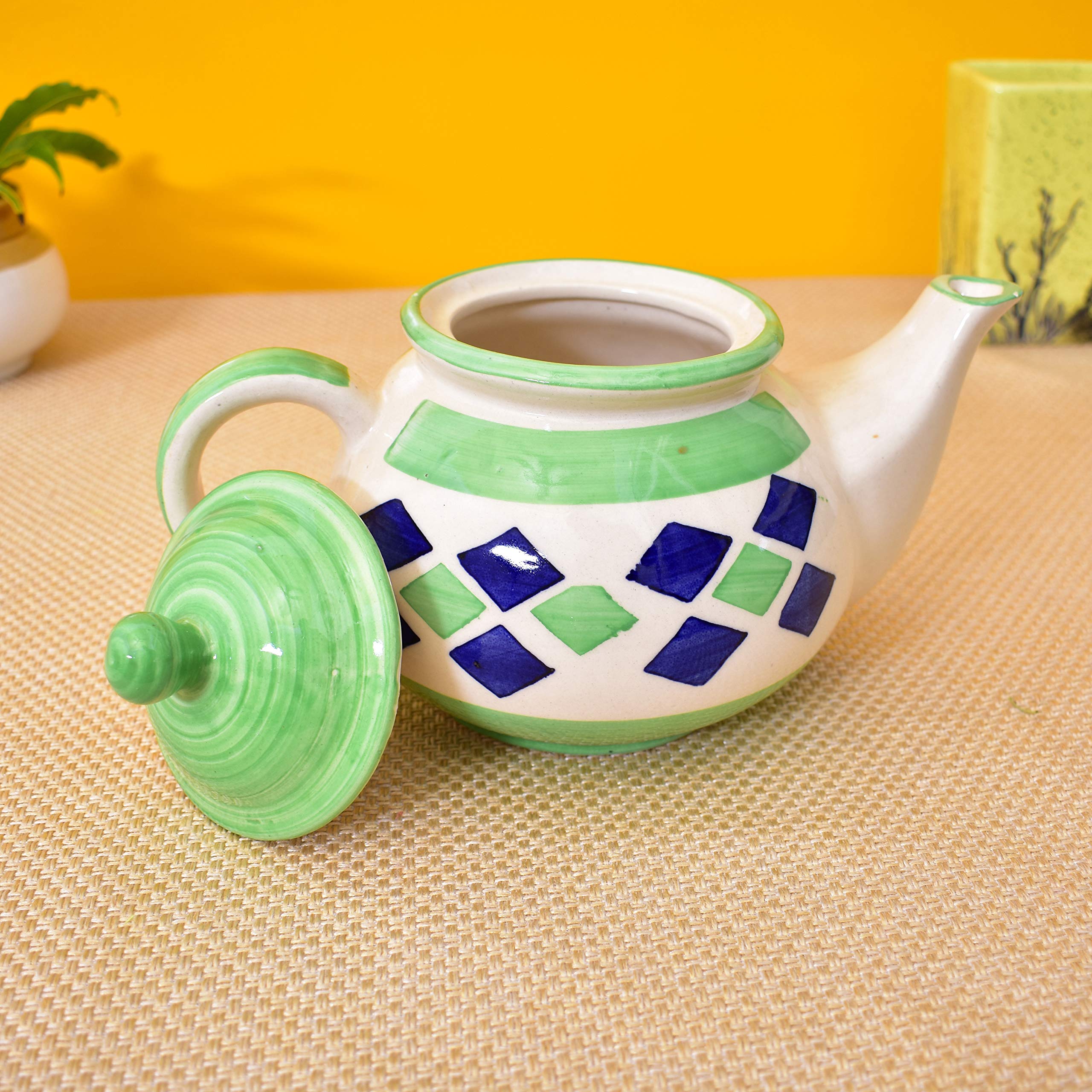 KunhaR Ceramic Teapot - 1 Piece, Green, 1000 ml - Image 4