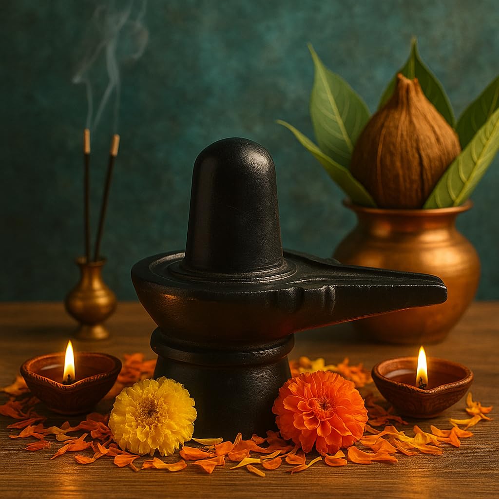Kunhar 2.5 inch Black Marble Shivling/Lord Shiva Murti - Image 3