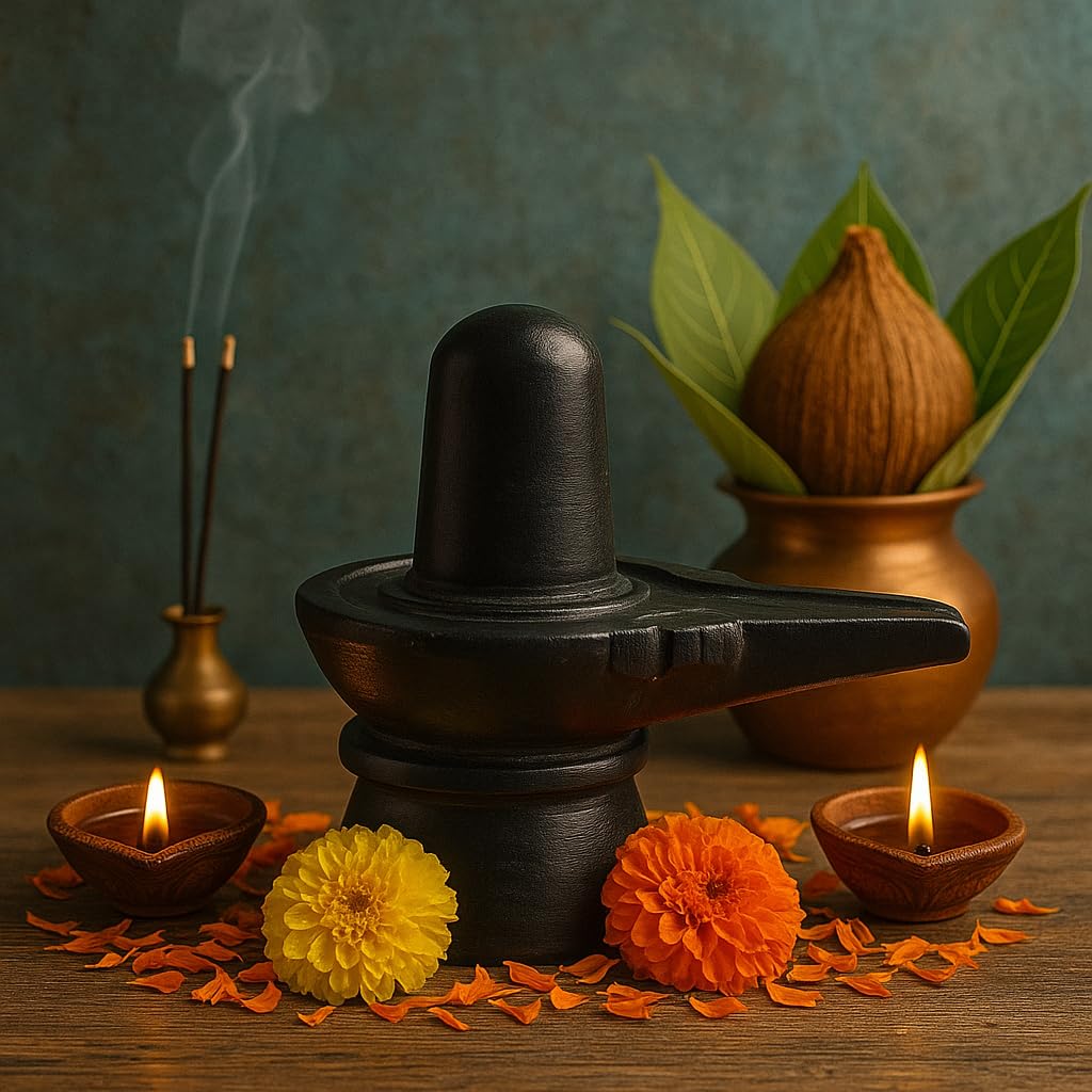 Kunhar 2.5 inch Black Marble Shivling/Lord Shiva Murti - Image 4