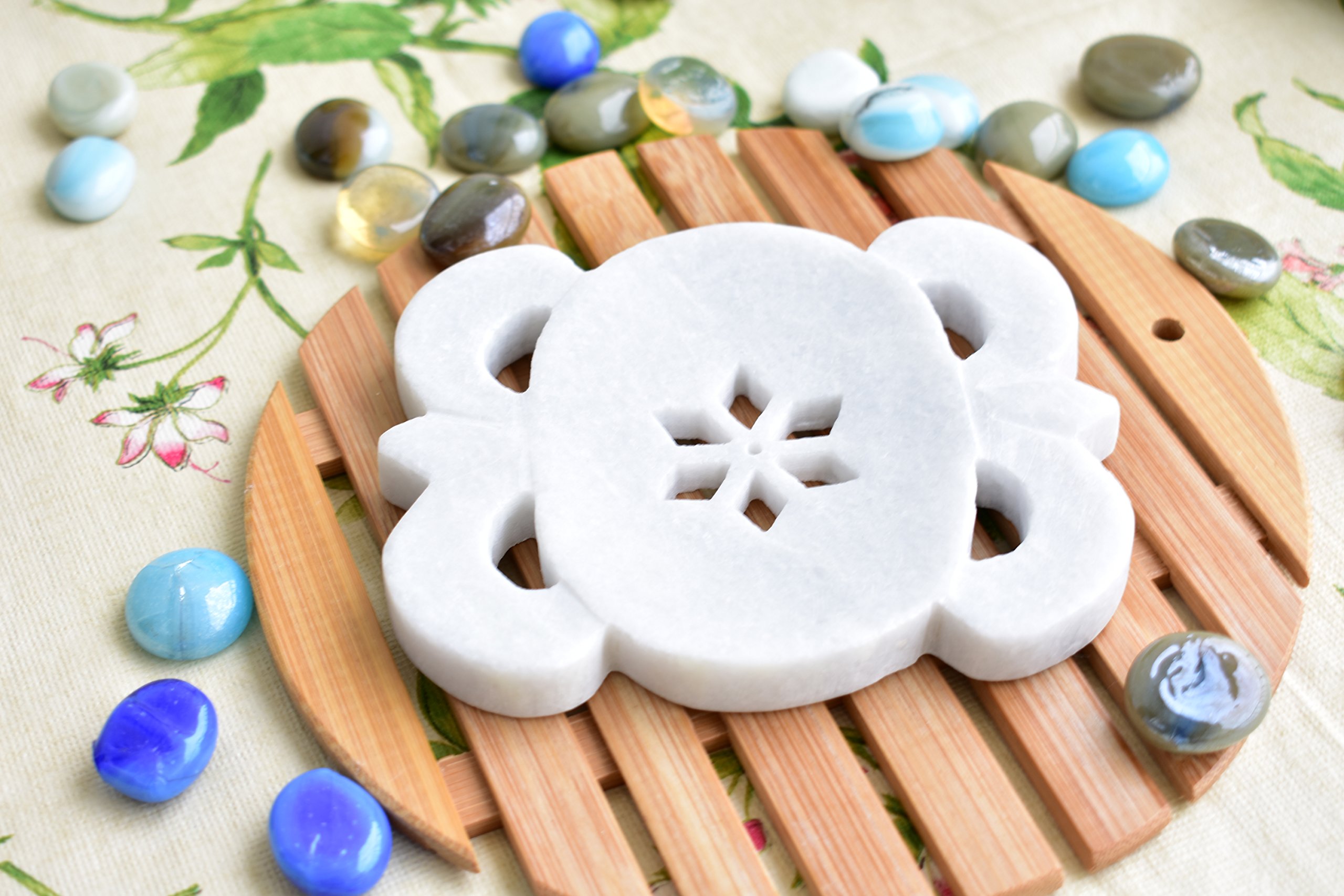 KunhaR Natural Marble Stone Soap Dish Bath Accessories for Bath, Tub or Wash Basin Beautifully Crafted Bathroom Accessory - Image 3
