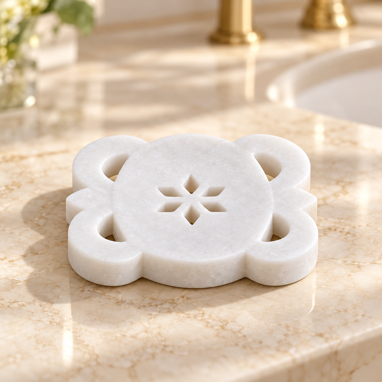 KunhaR Natural Marble Stone Soap Dish Bath Accessories for Bath, Tub or Wash Basin Beautifully Crafted Bathroom Accessory