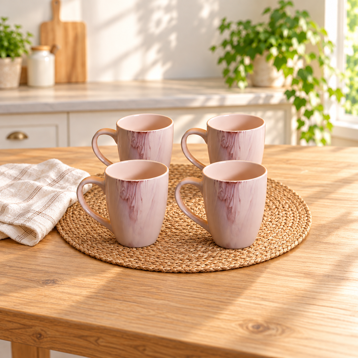 Kunhar Ceramic Milk Mug, Coffee Mug - 4 Pieces, Cold Turkey, 350ml