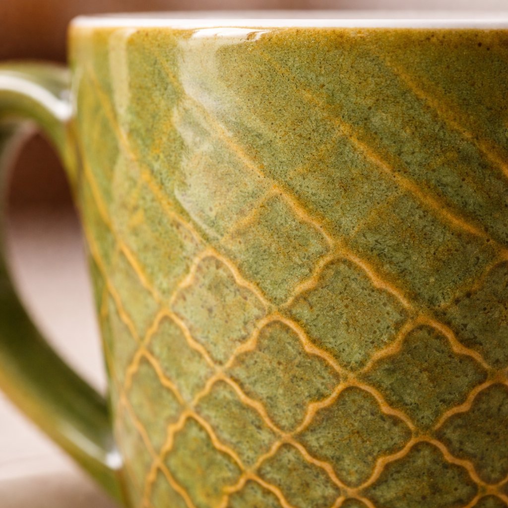 Kunhar Ceramic Milk Mug, Coffee Mug - 2 Pieces, Muddy Green, 350ml - Image 5