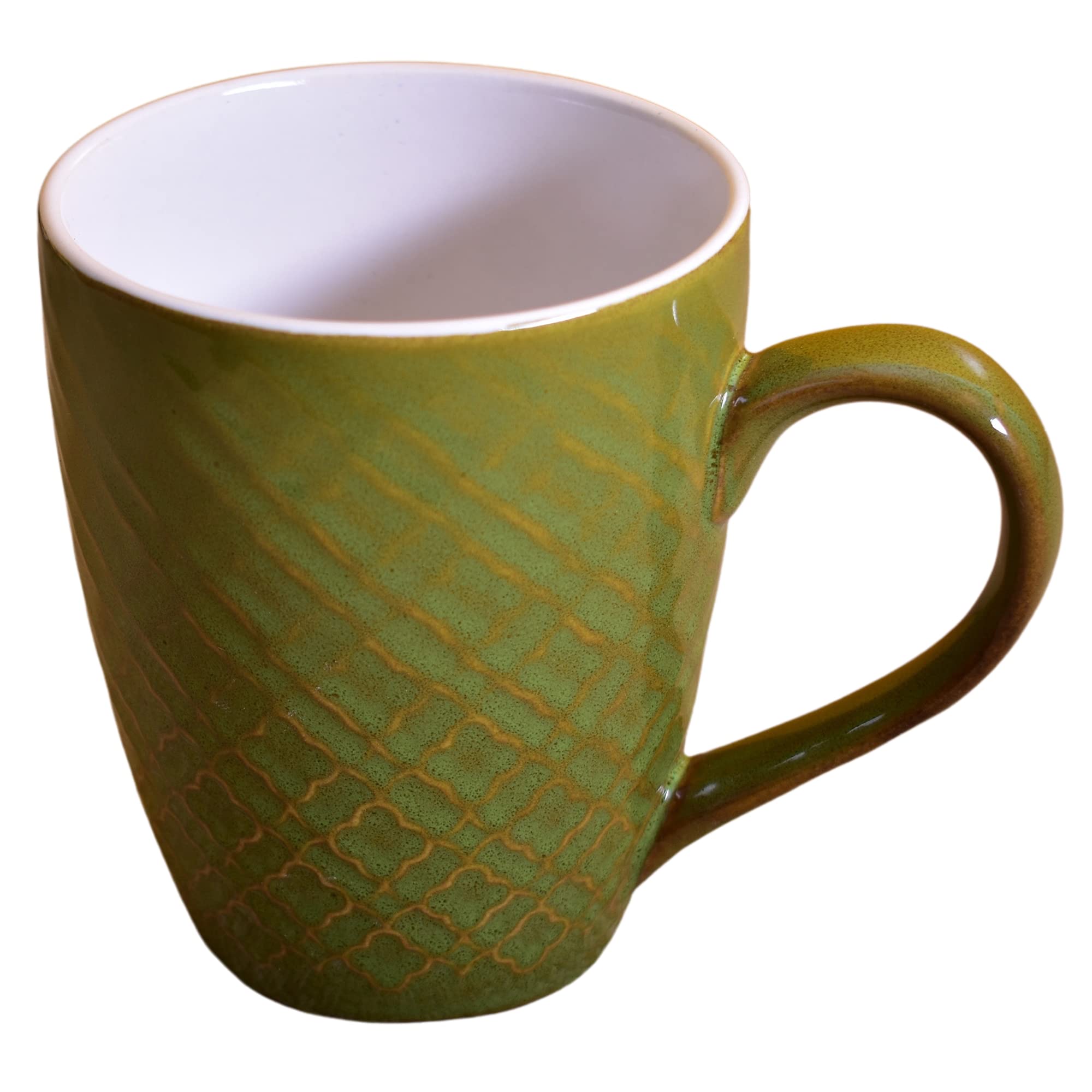 Kunhar Ceramic Milk Mug, Coffee Mug - 1 Piece, Muddy Green, 350ml - Image 3