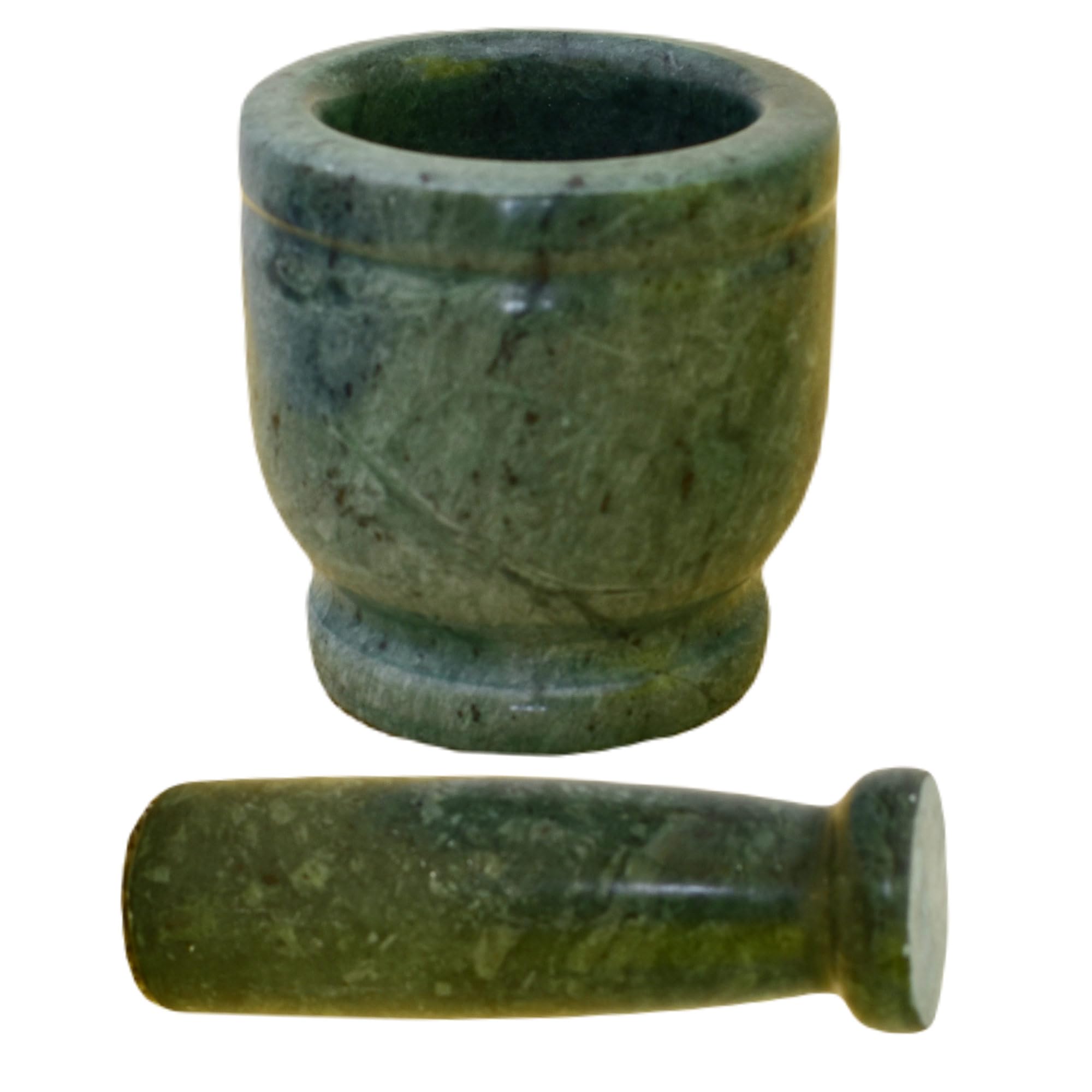 KunhaR Natural Green Marble Mortar and Pestle Set, Imam Dasta, Ohkli Musal, Kharal - 3 x 3 Inches, Green, (Full Polish) - Image 4