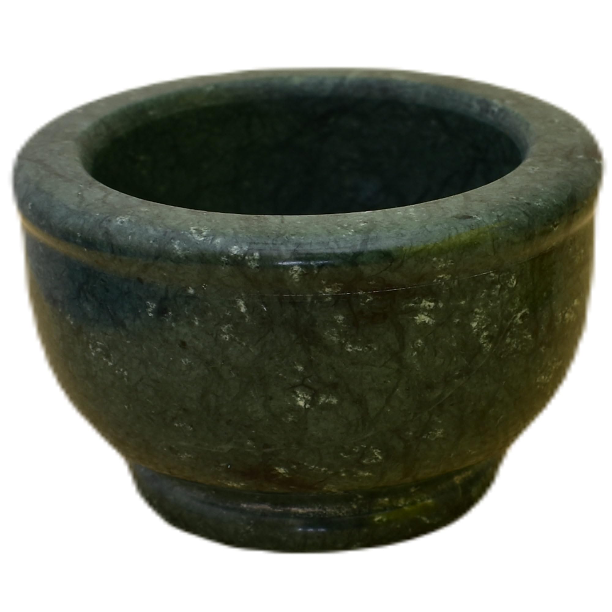 Kunhar Natural Green Marble Mortar Pestle Set Imam Dasta Ohkli Musal Kharal 4 x 2.5 Inches Green Half Polish Kitchen Grinding Tool - Image 3