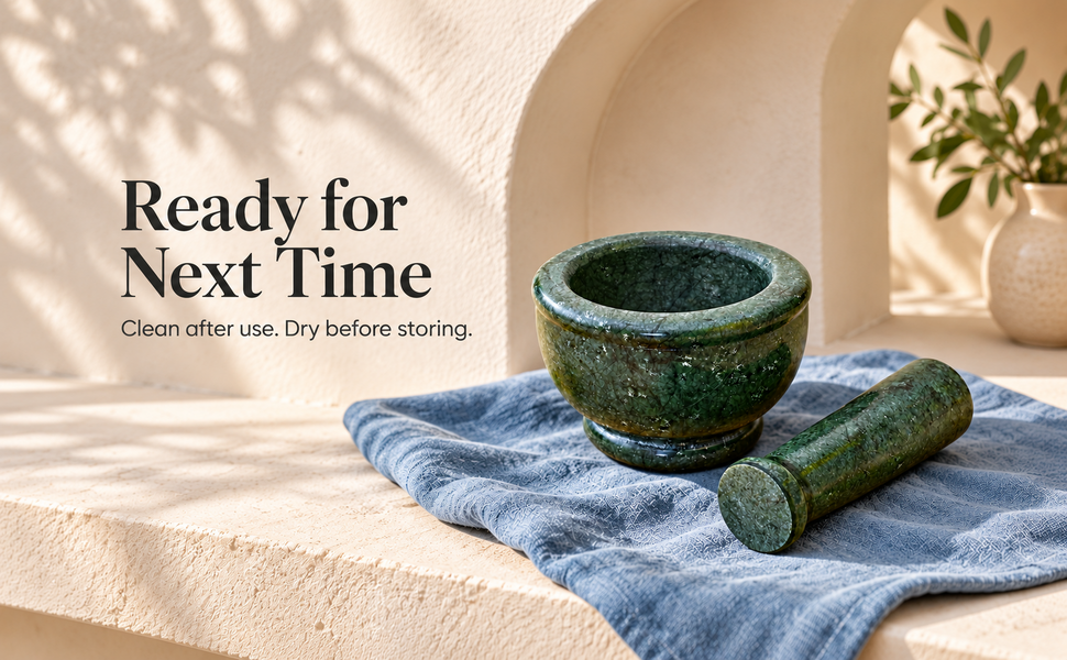 Kunhar Natural Green Marble Mortar Pestle Set Imam Dasta Ohkli Musal Kharal 4 x 2.5 Inches Green Half Polish Kitchen Grinding Tool – visual story 6