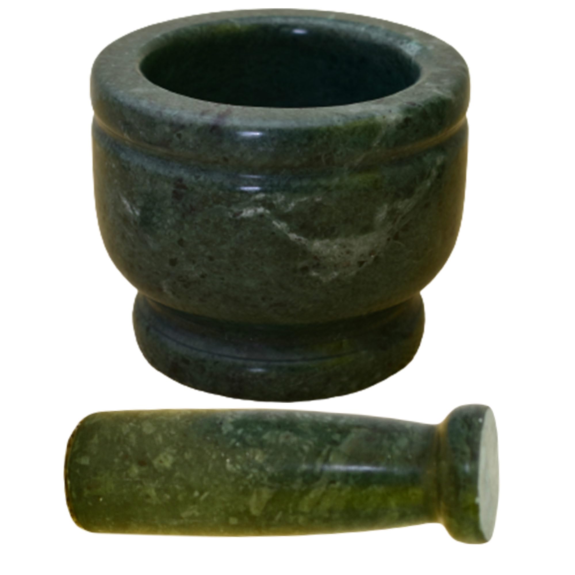 KunhaR Natural Green Marble Mortar and Pestle Set, Imam Dasta, Ohkli Musal, Kharal - 4 x 3 Inches, Green, (Full Polish) - Image 7