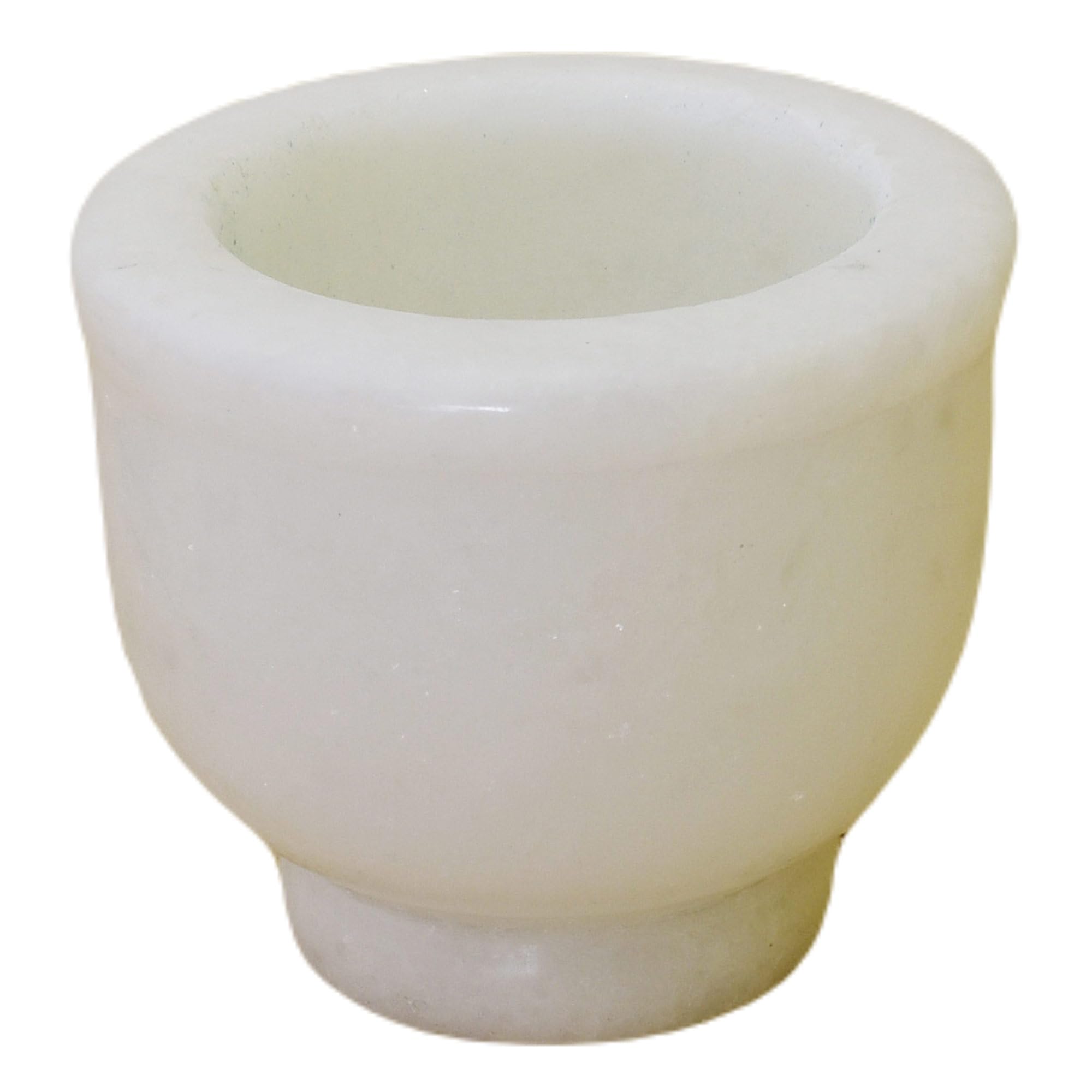 KunhaR Natural White Marble Mortar and Pestle Set, Imam Dasta, Ohkli Musal, Kharal - 3 x 2.5 Inches, White, (Half Polish) - Image 3