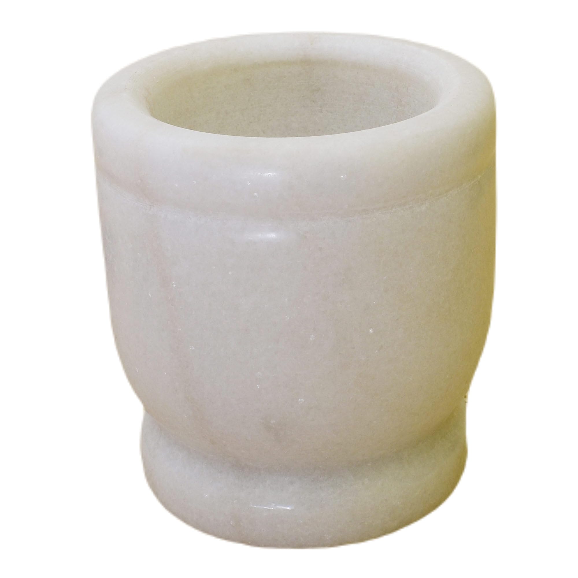 KunhaR Natural White Marble Mortar and Pestle Set, Imam Dasta, Ohkli Musal, Kharal - 3 x 3 Inches, White, (Half Polish) - Image 3