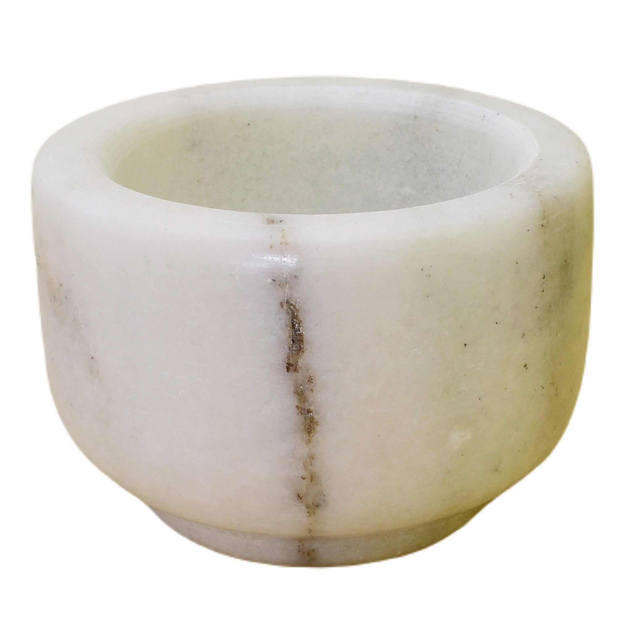 KunhaR Natural White Marble Mortar and Pestle Set, Imam Dasta, Ohkli Musal, Kharal - 4 x 2.5 Inches, White, (Half Polish) - Image 6