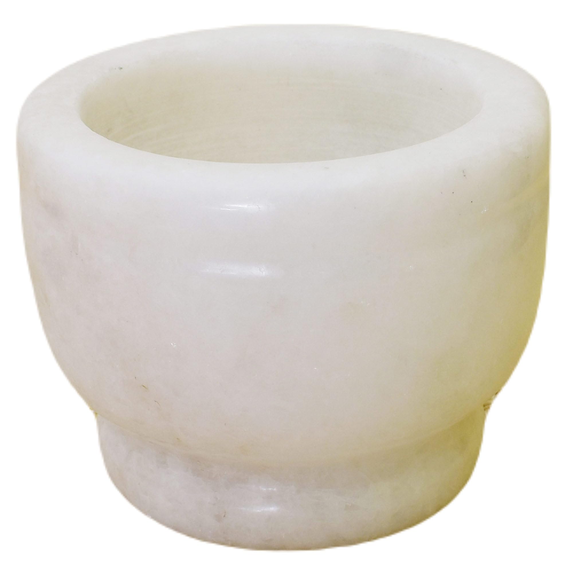 KunhaR Natural White Marble Mortar and Pestle Set, Imam Dasta, Ohkli Musal, Kharal - 4 x 3 Inches, White, (Half Polish) - Image 8