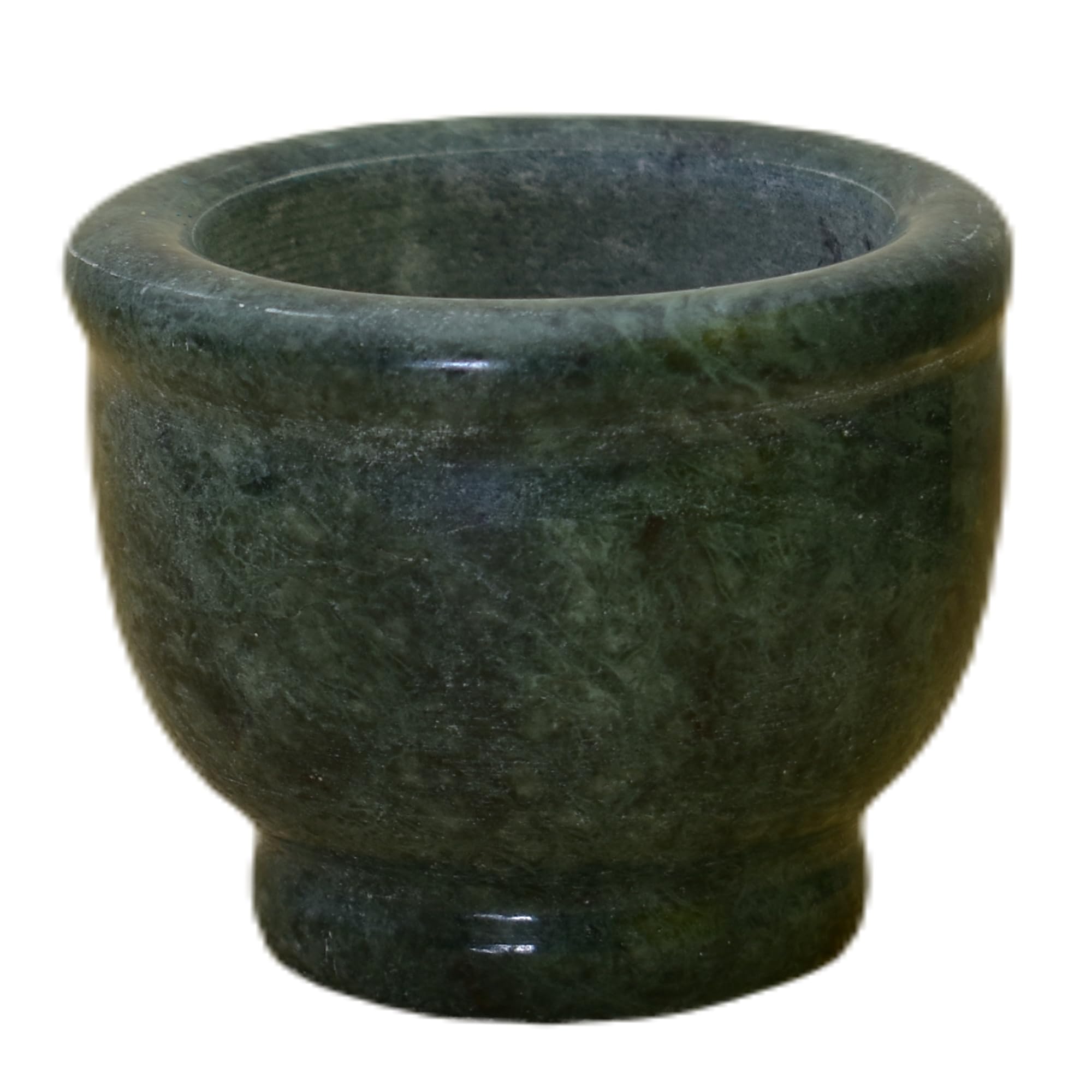 KunhaR Natural Green Marble Mortar and Pestle Set, Imam Dasta, Ohkli Musal, Kharal - 3 x 2.5 Inches, Green, (Half Polish) — product view 6