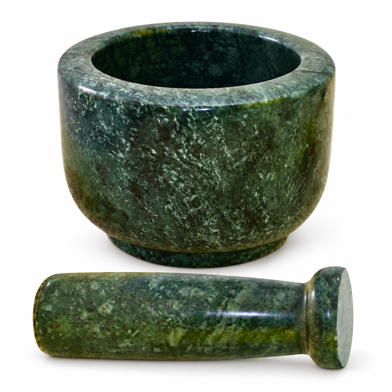 KunhaR Natural Green Marble Mortar and Pestle Set 3 x 2.5 Inches Full Polish – Imam Dasta Ohkli Musal Kharal Spice Grinder - Image 6