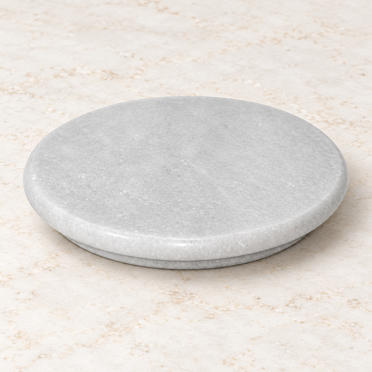 KunhaR White Marble Chakla/Rolling Pin Board/Roti Maker/Phulka Maker/Chapati Maker/papad chakla for Home & Kitchen, 9 Inch - Image 4